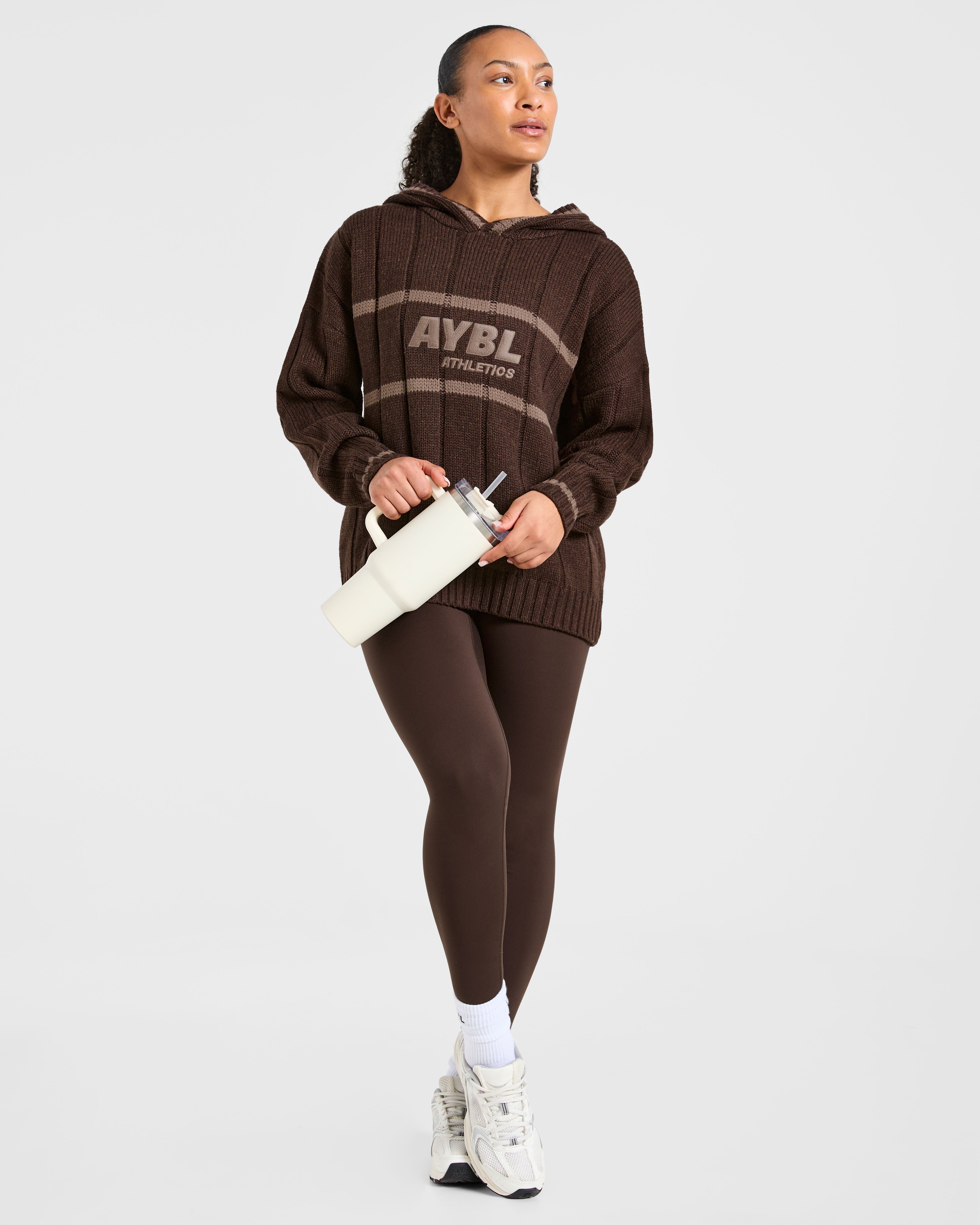 Athletics Oversized Knitted Hoodie - Bruin