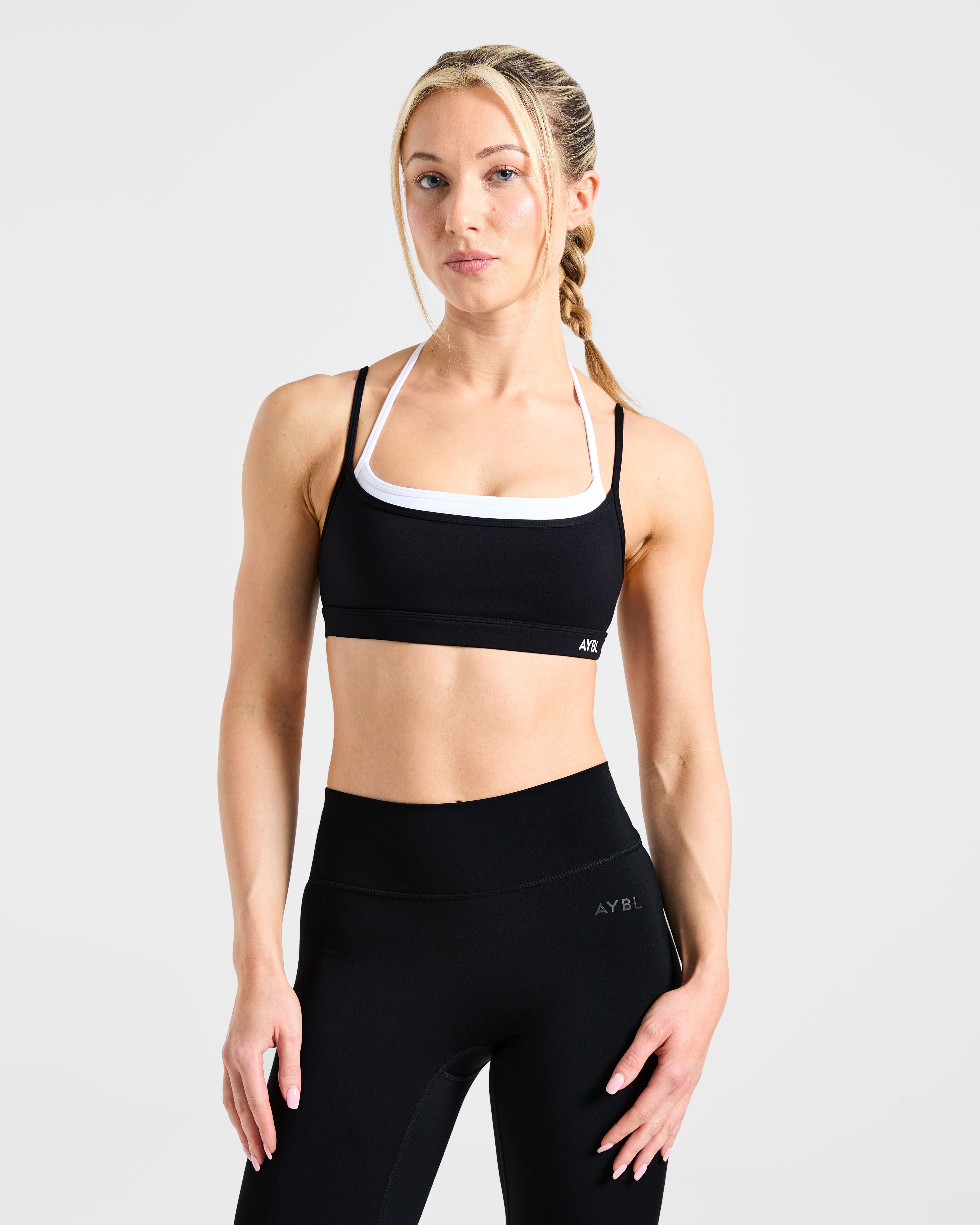 Essential Double Layer Sports Bra - Black/Wit