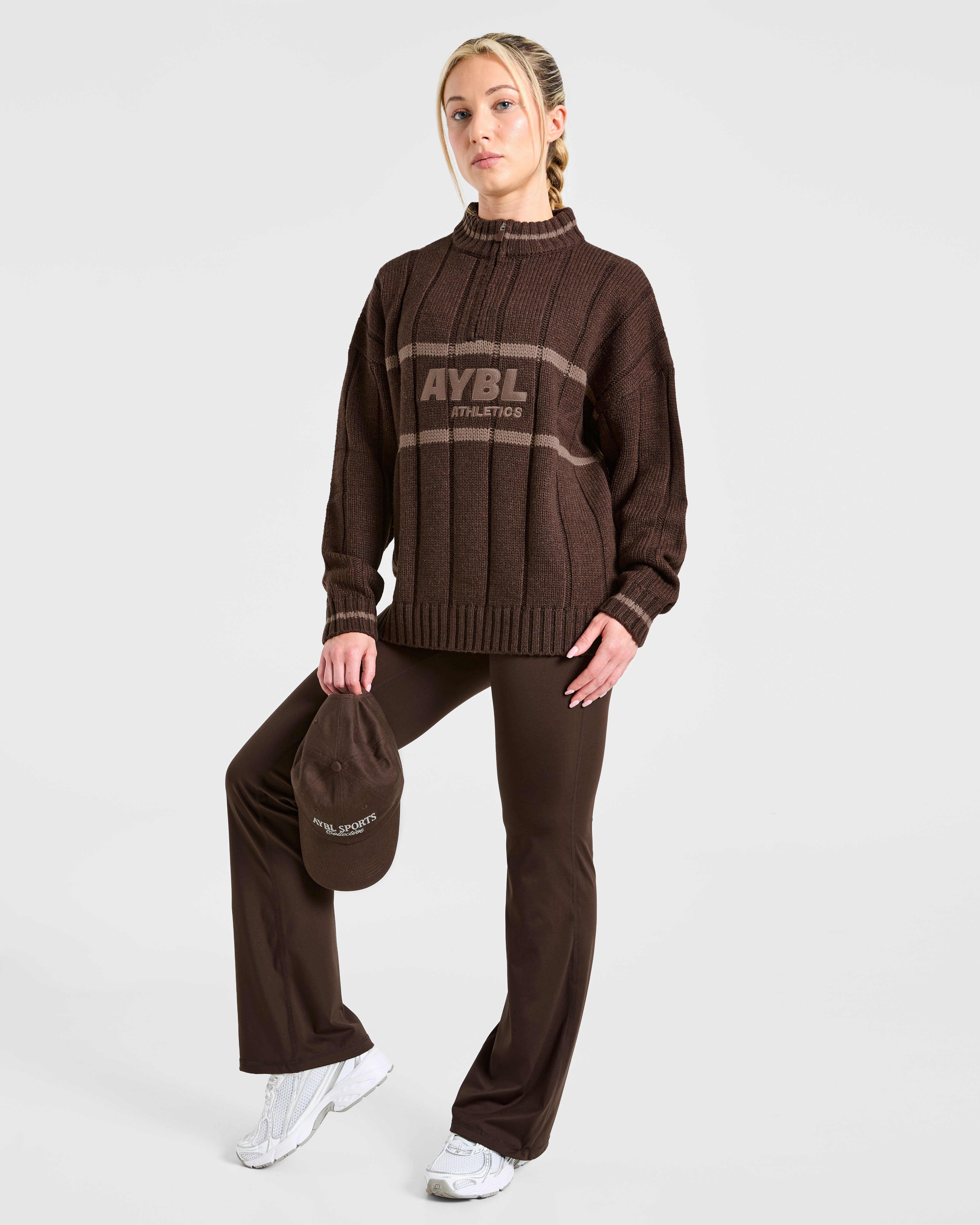 Athletics Oversized Knitted 1/4 Zip - Bruin
