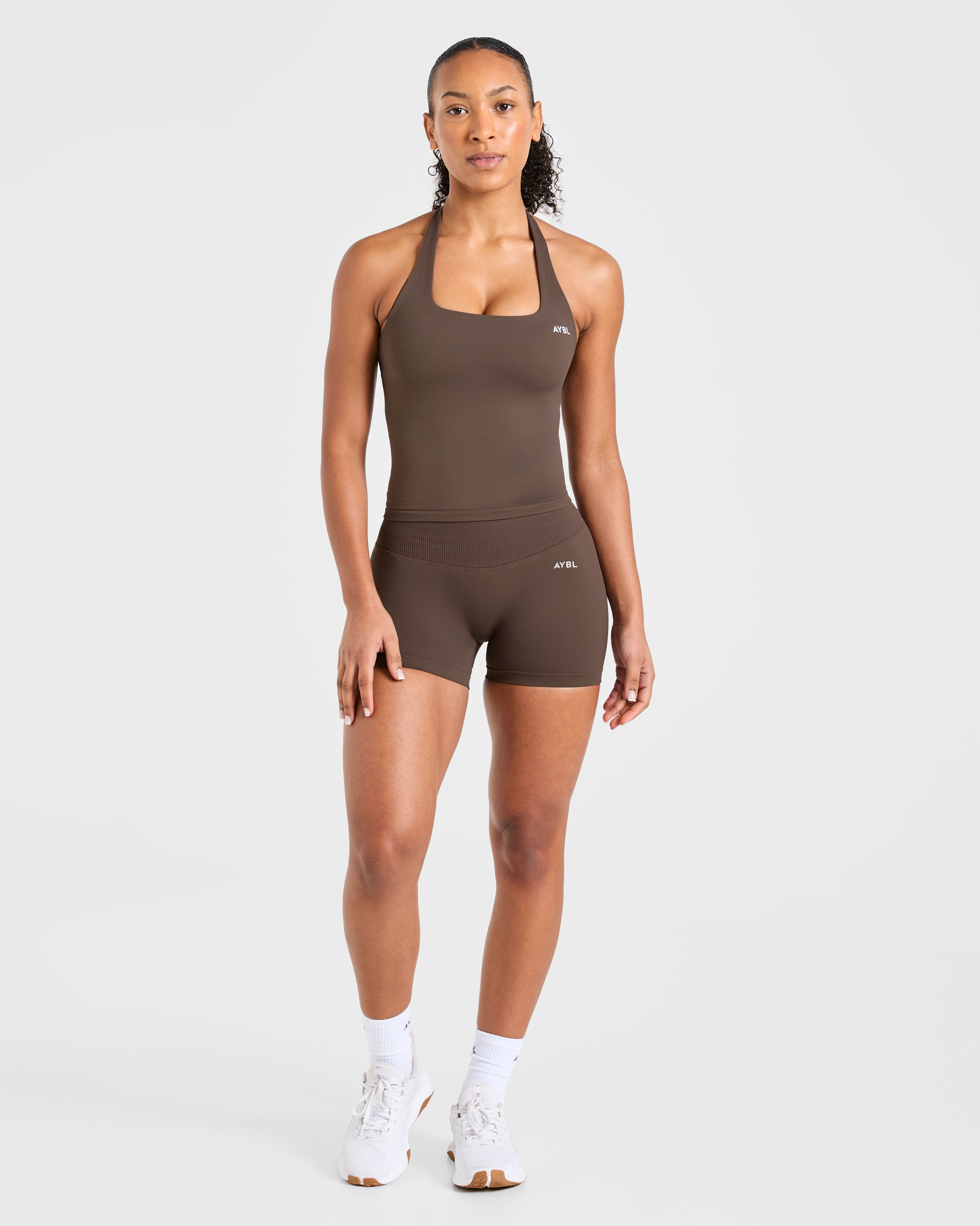 Enhance Seamless Halterneck Top - Bruin