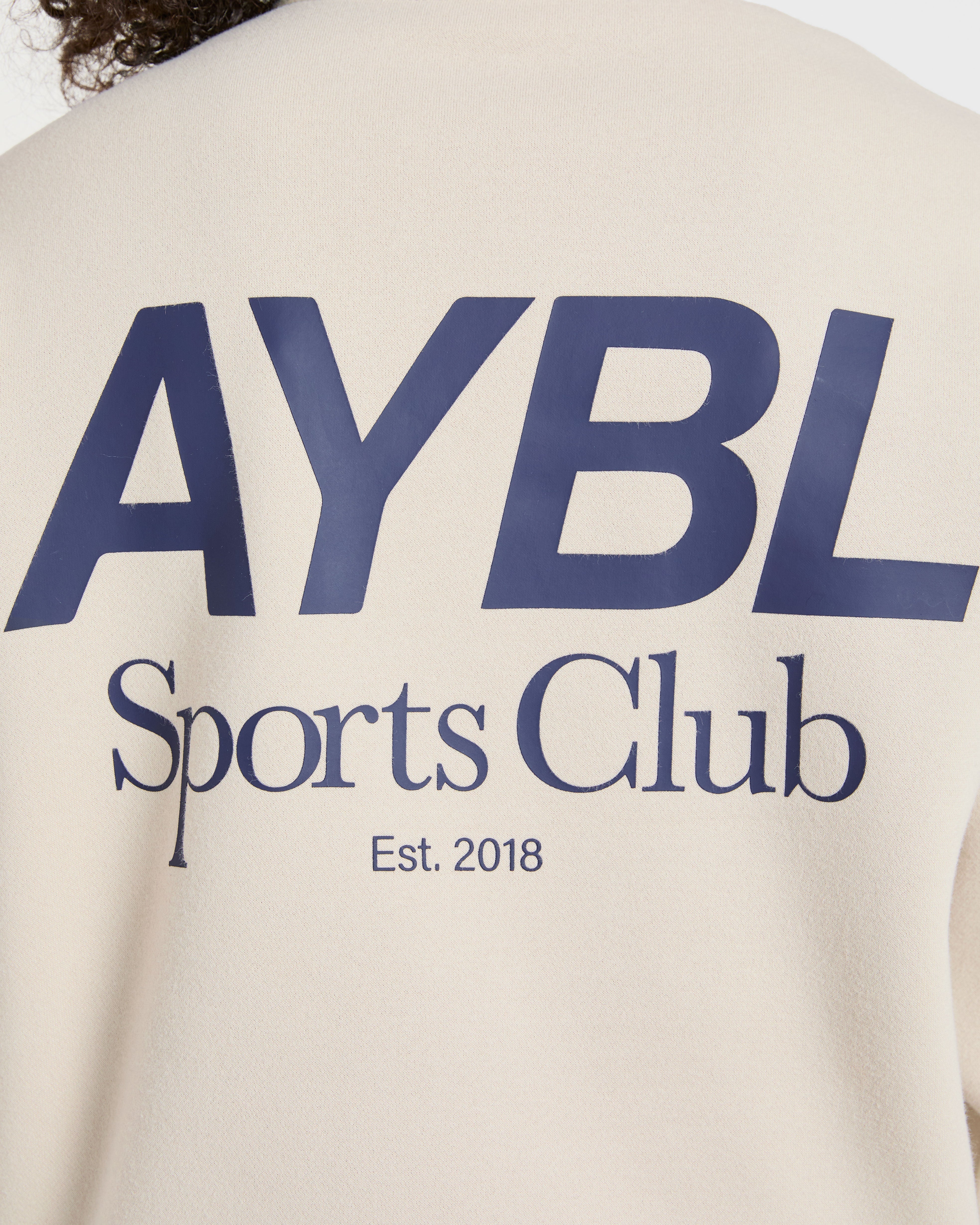 Sports Club Oversized 1/4 Zip Pullover - Sand/Navy