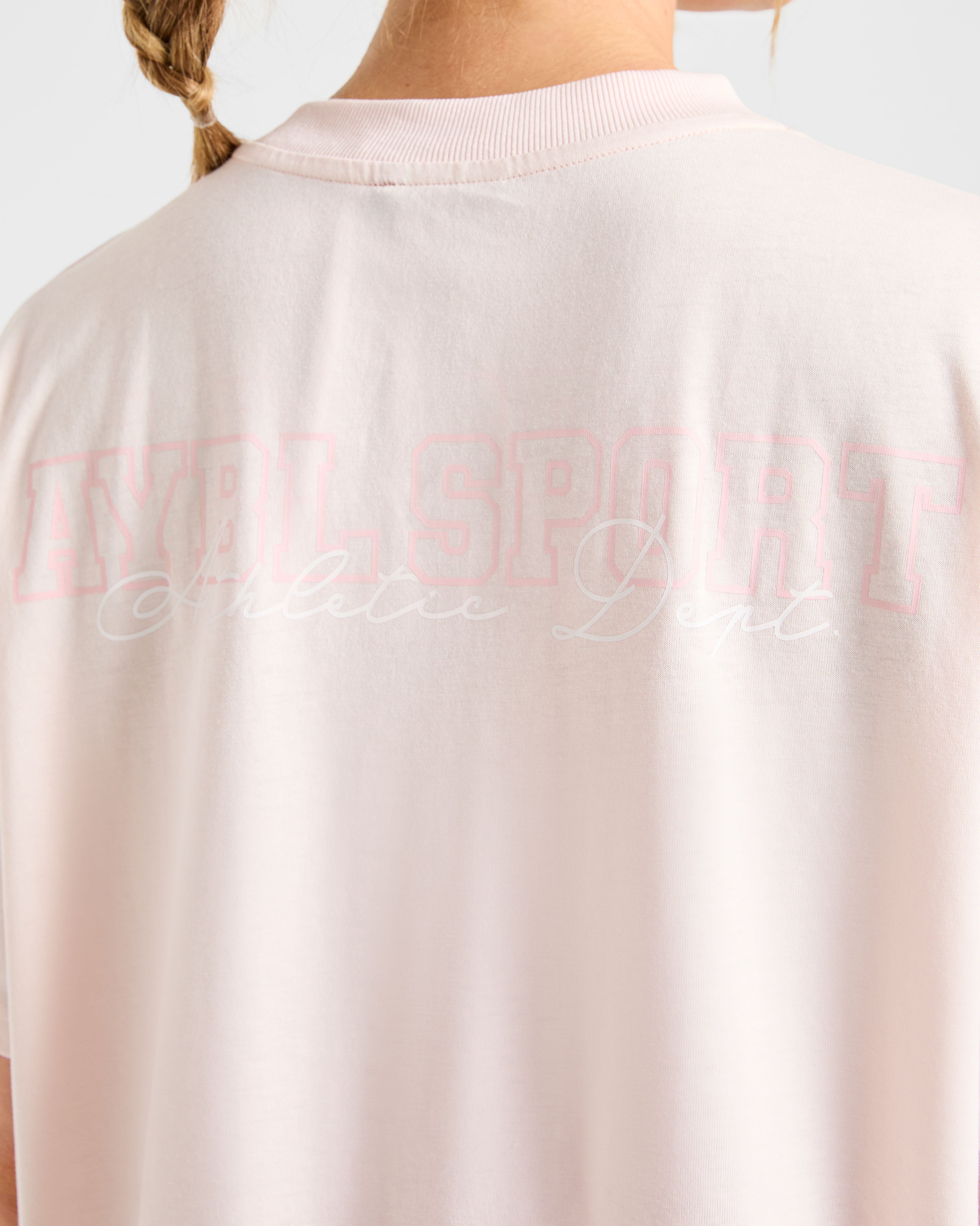 Varsity Dept. Oversized T Shirt - Roze