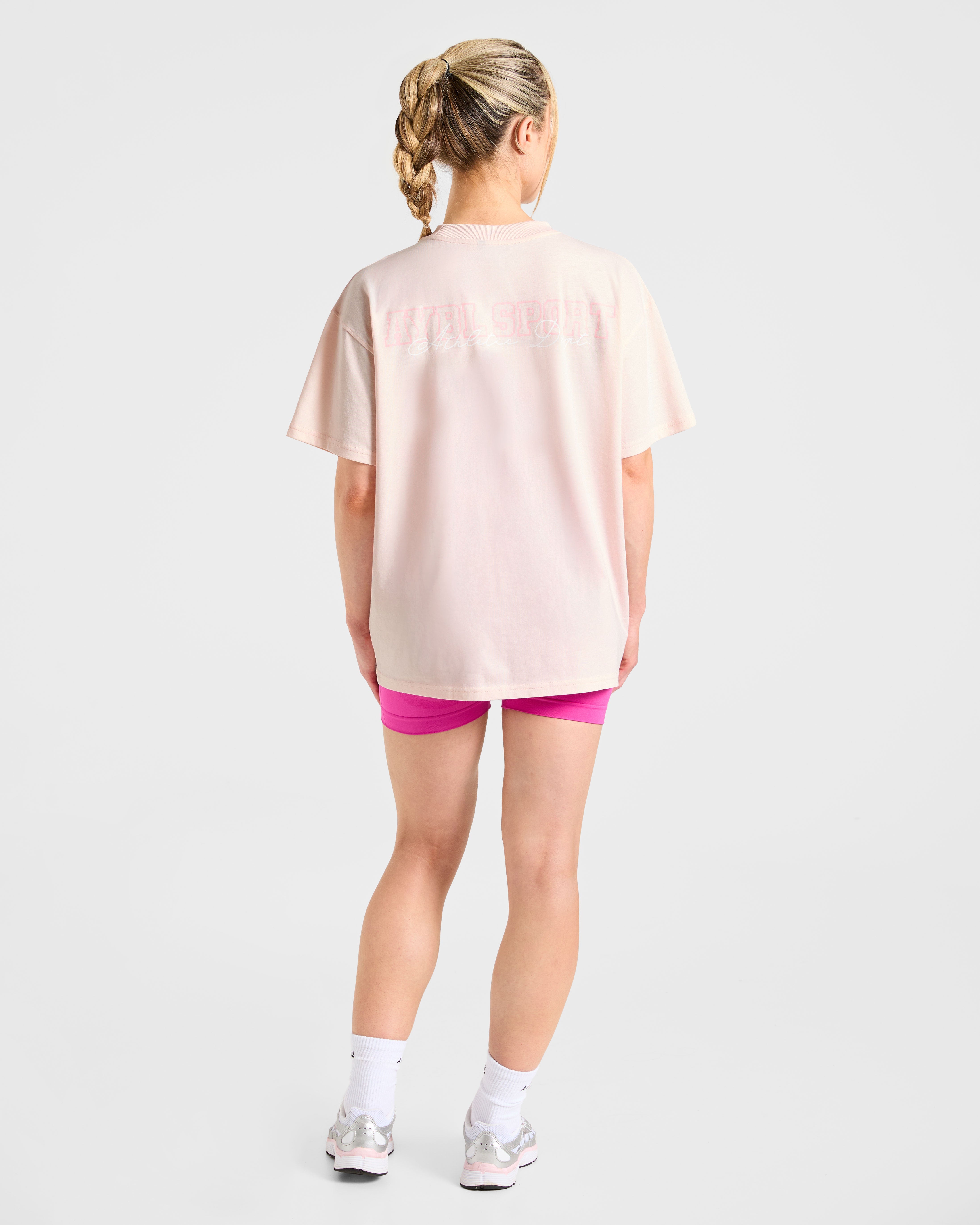 Varsity Dept. Oversized T Shirt - Roze