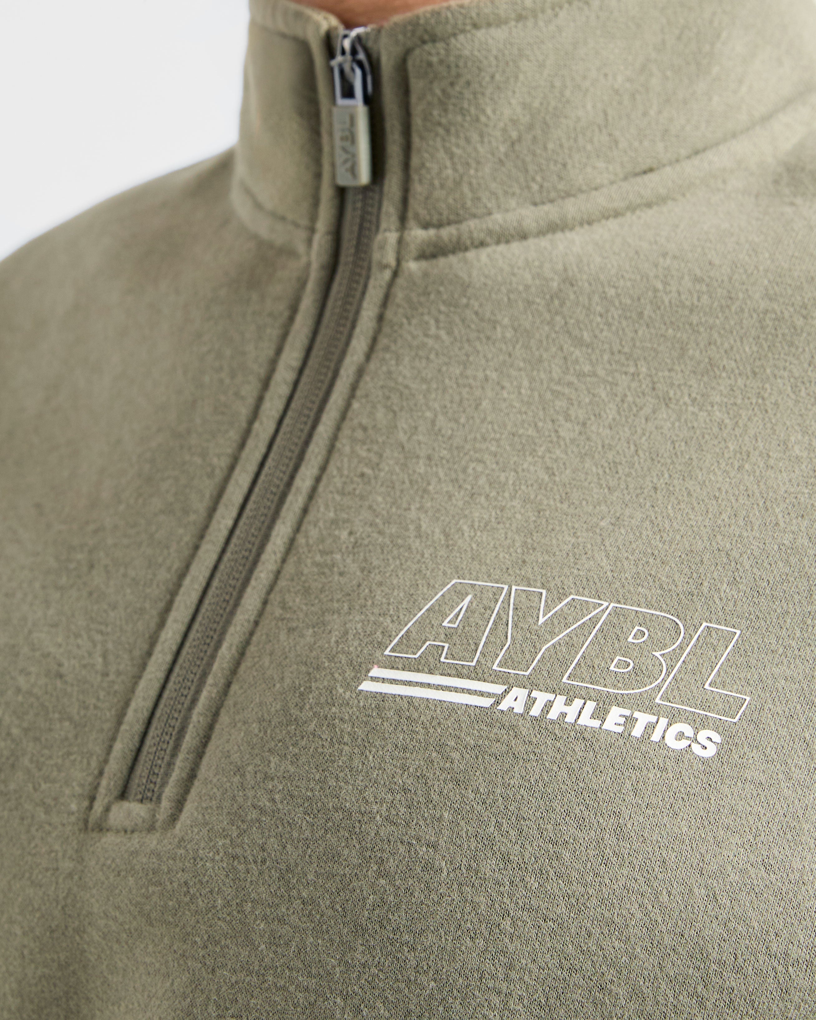 Athletics Track Oversized 1/4 Zip Pullover - Muted Olive