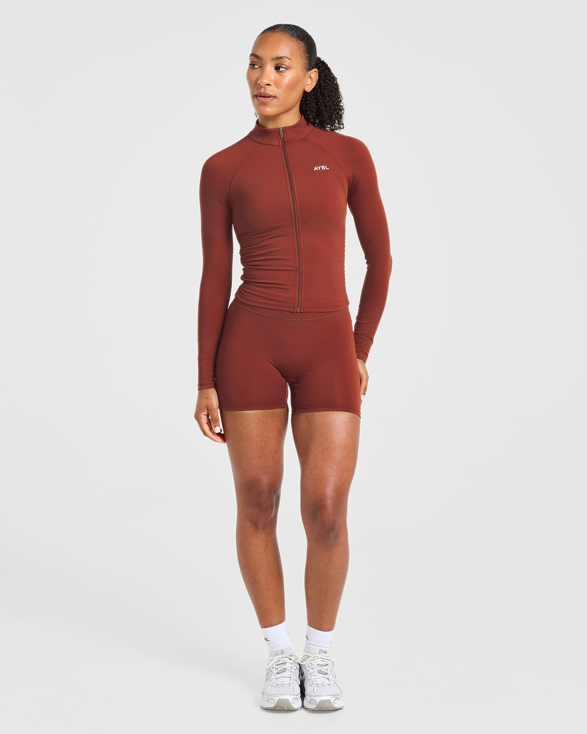 Physique Zip Up Jacket - Deep Auburn