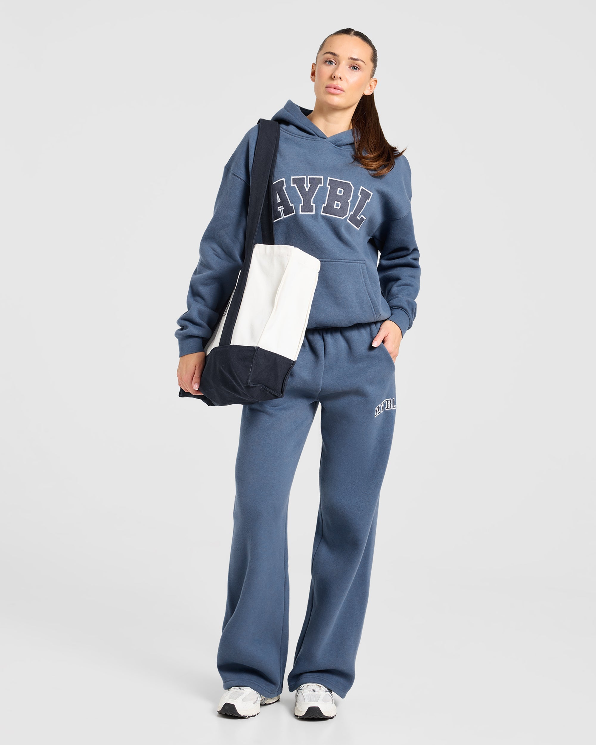 Varsity 2.0 Oversized Hoodie - Denim Blauw