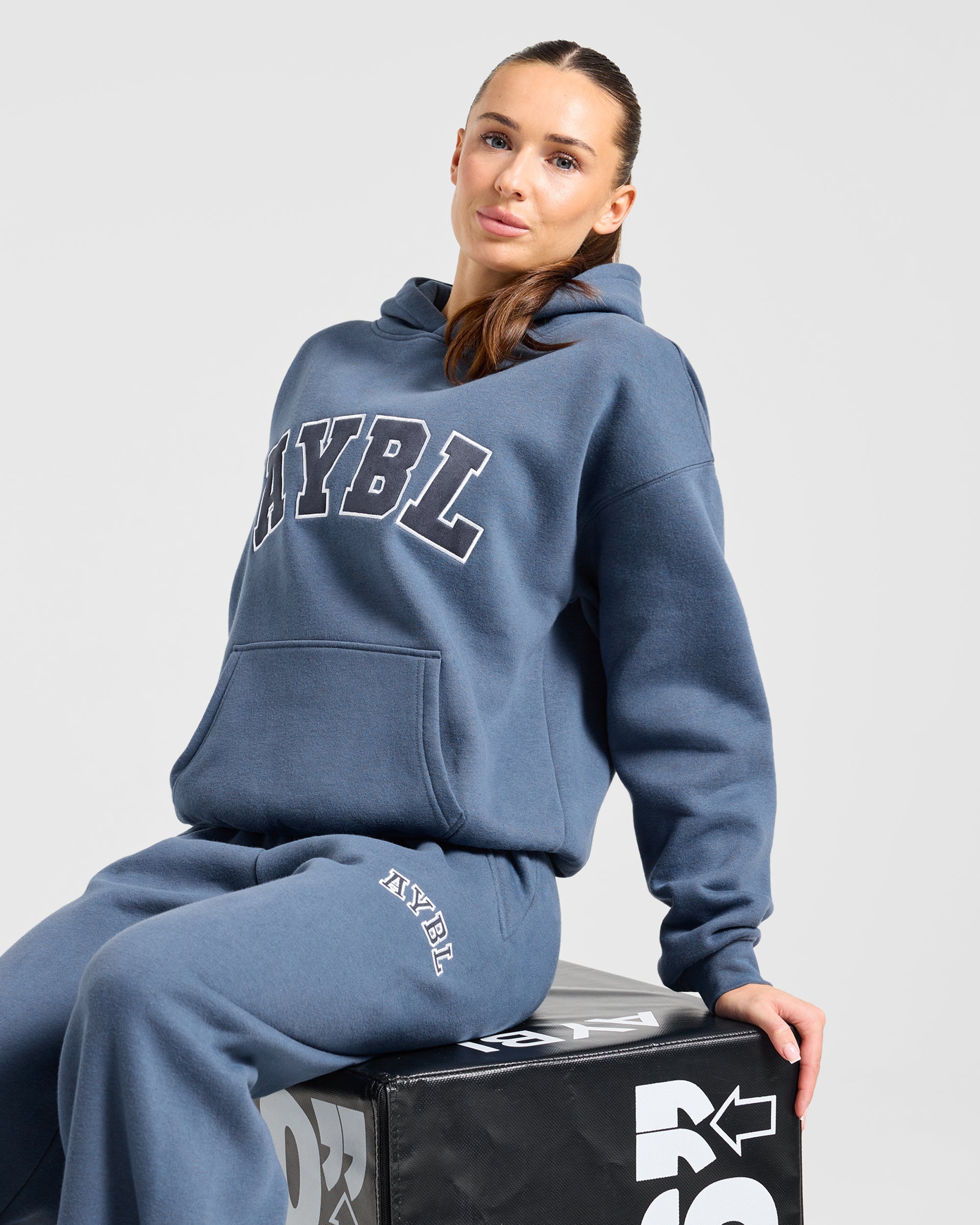 Varsity 2.0 Oversized Hoodie - Denim Blauw