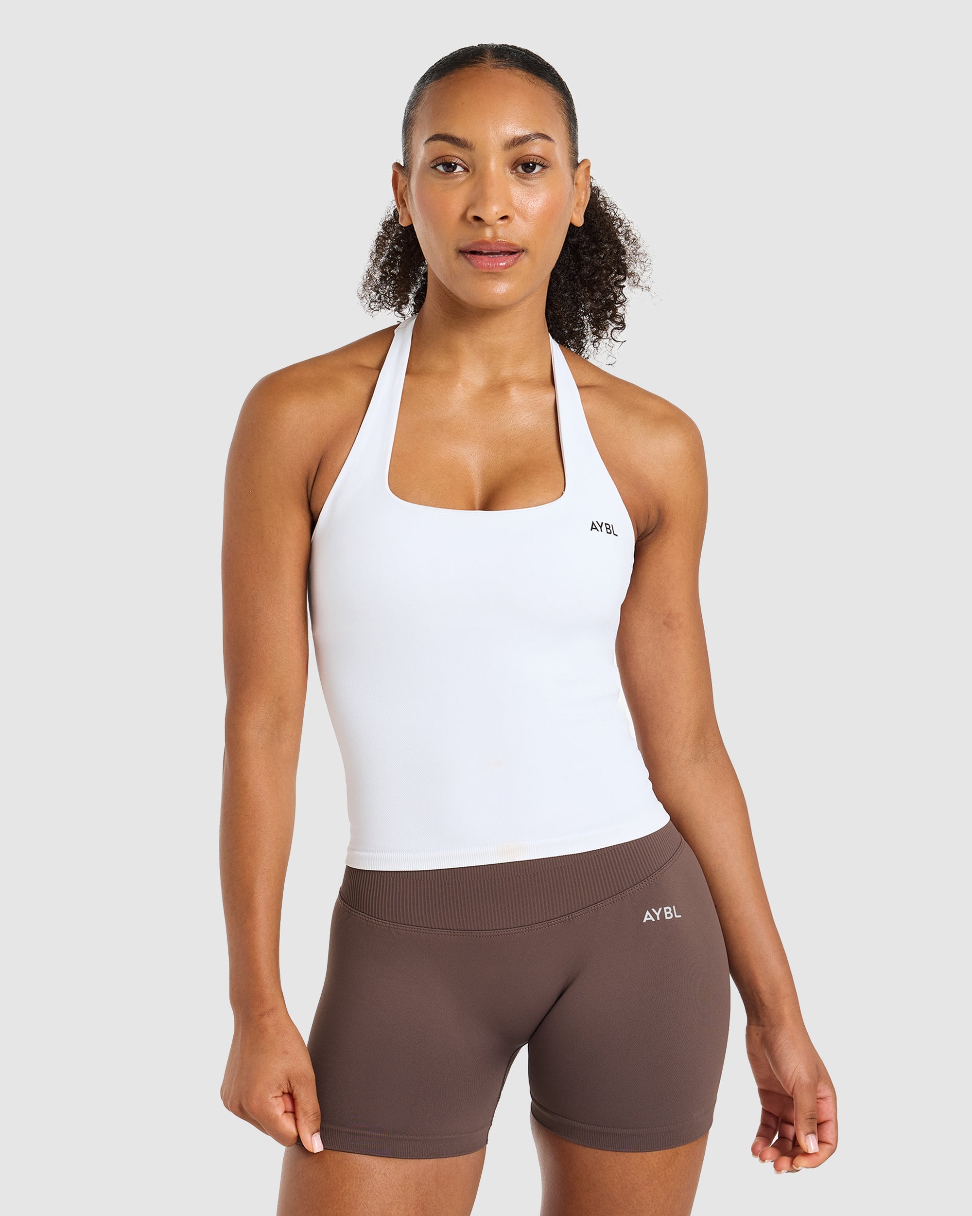 Enhance Seamless Halterneck Top - Wit