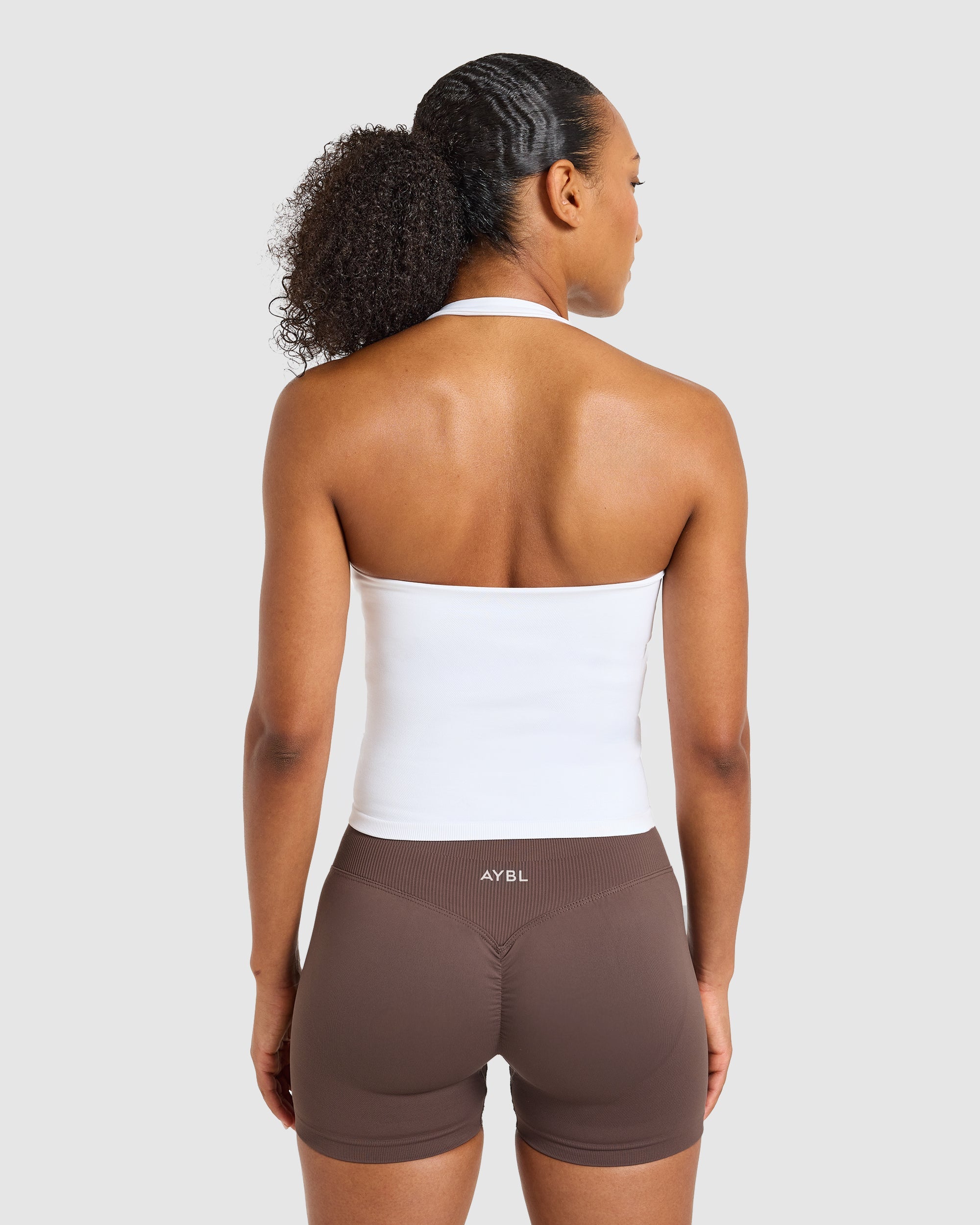 Enhance Seamless Halterneck Top - Wit