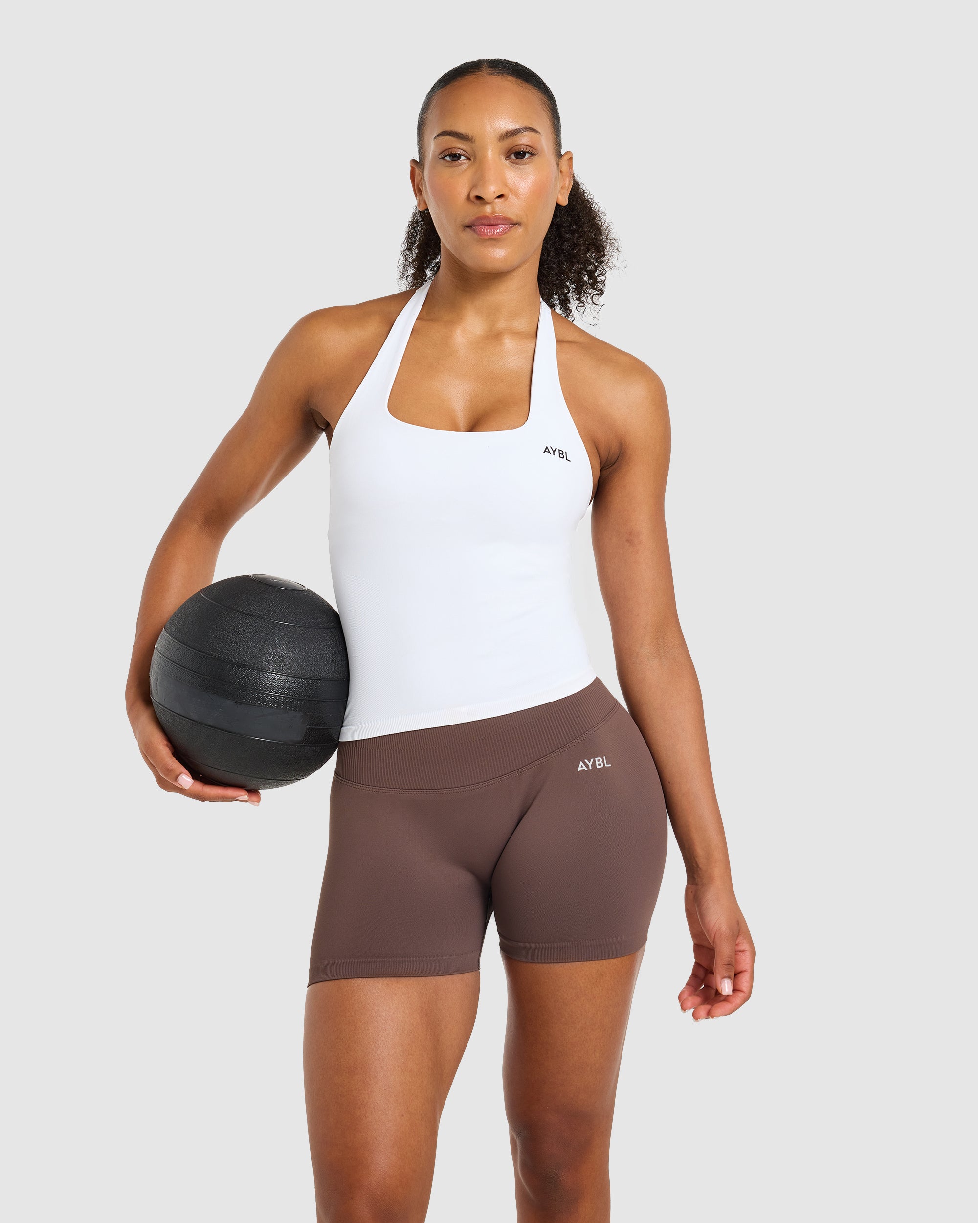 Enhance Seamless Halterneck Top - Wit