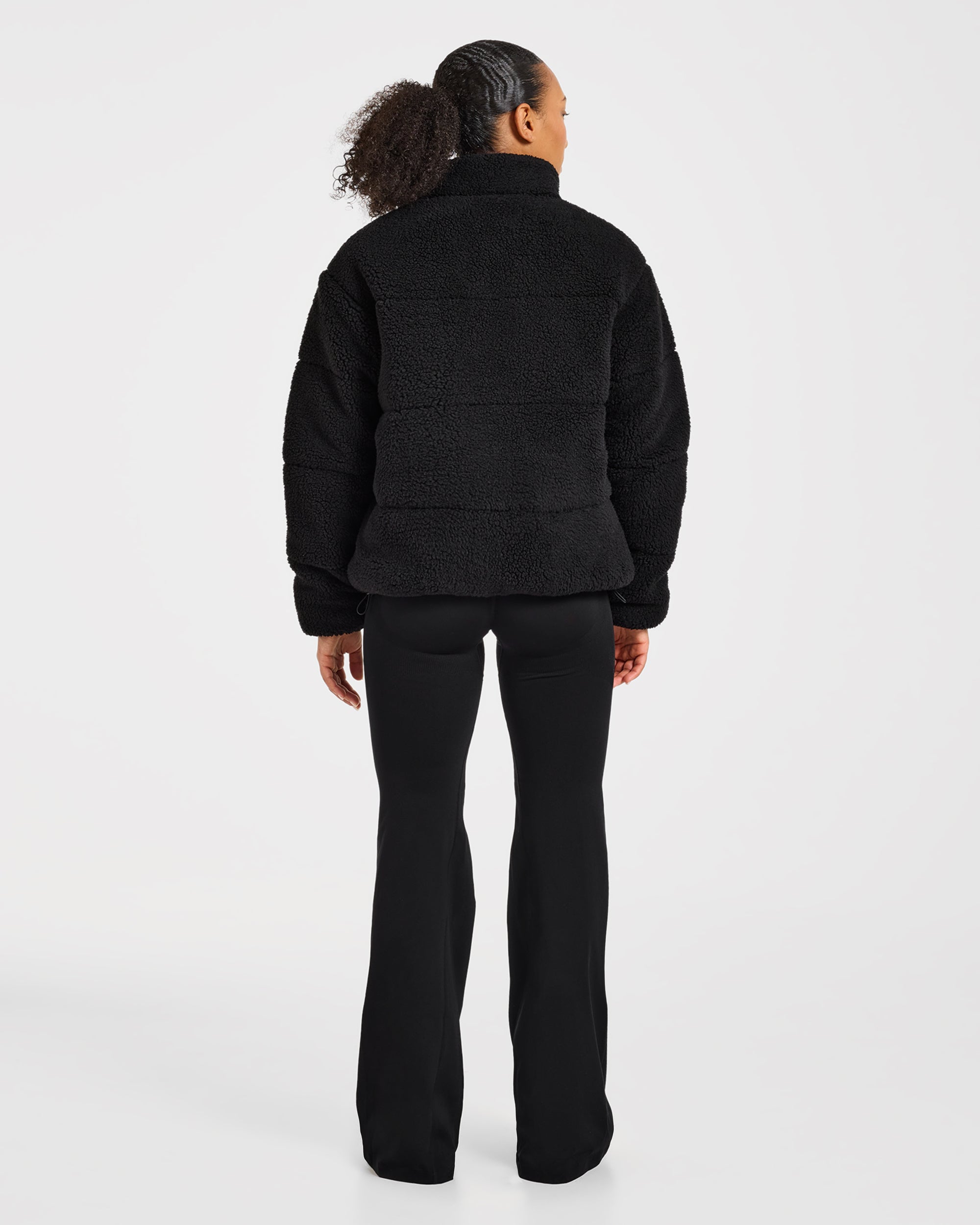 Signature Fleece Puffer Coat - Zwart