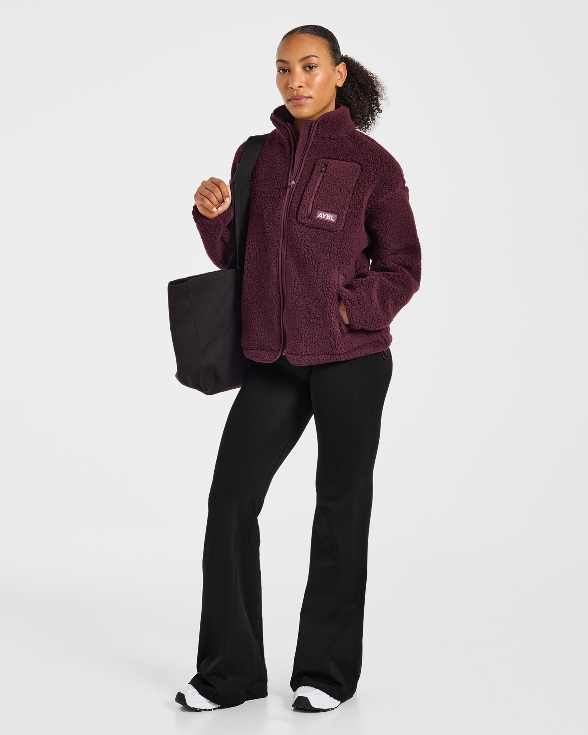 Signature Zip Up Fleece Jacket - Dusty Plum