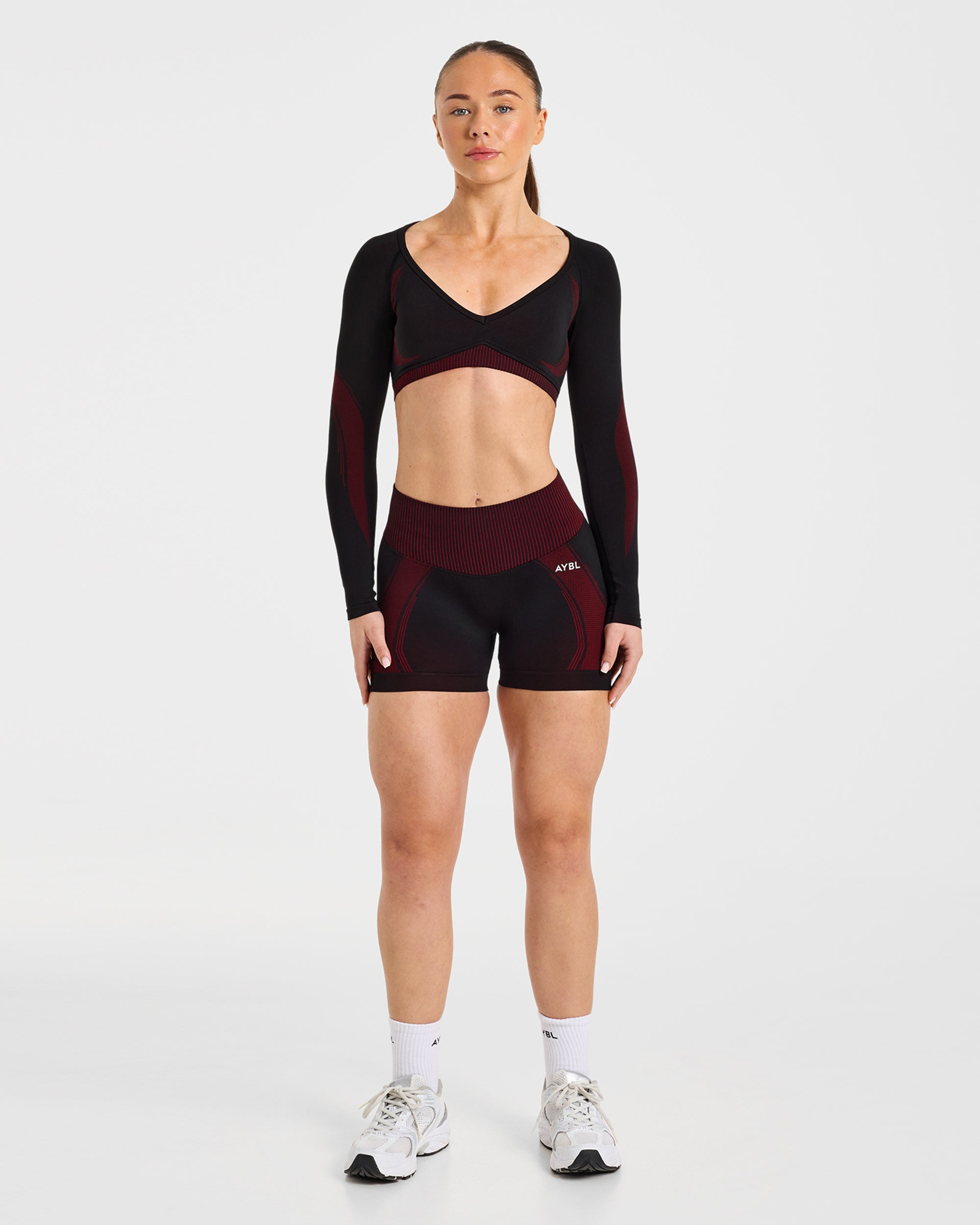 Charge Seamless Shorts - Zwart/Rood