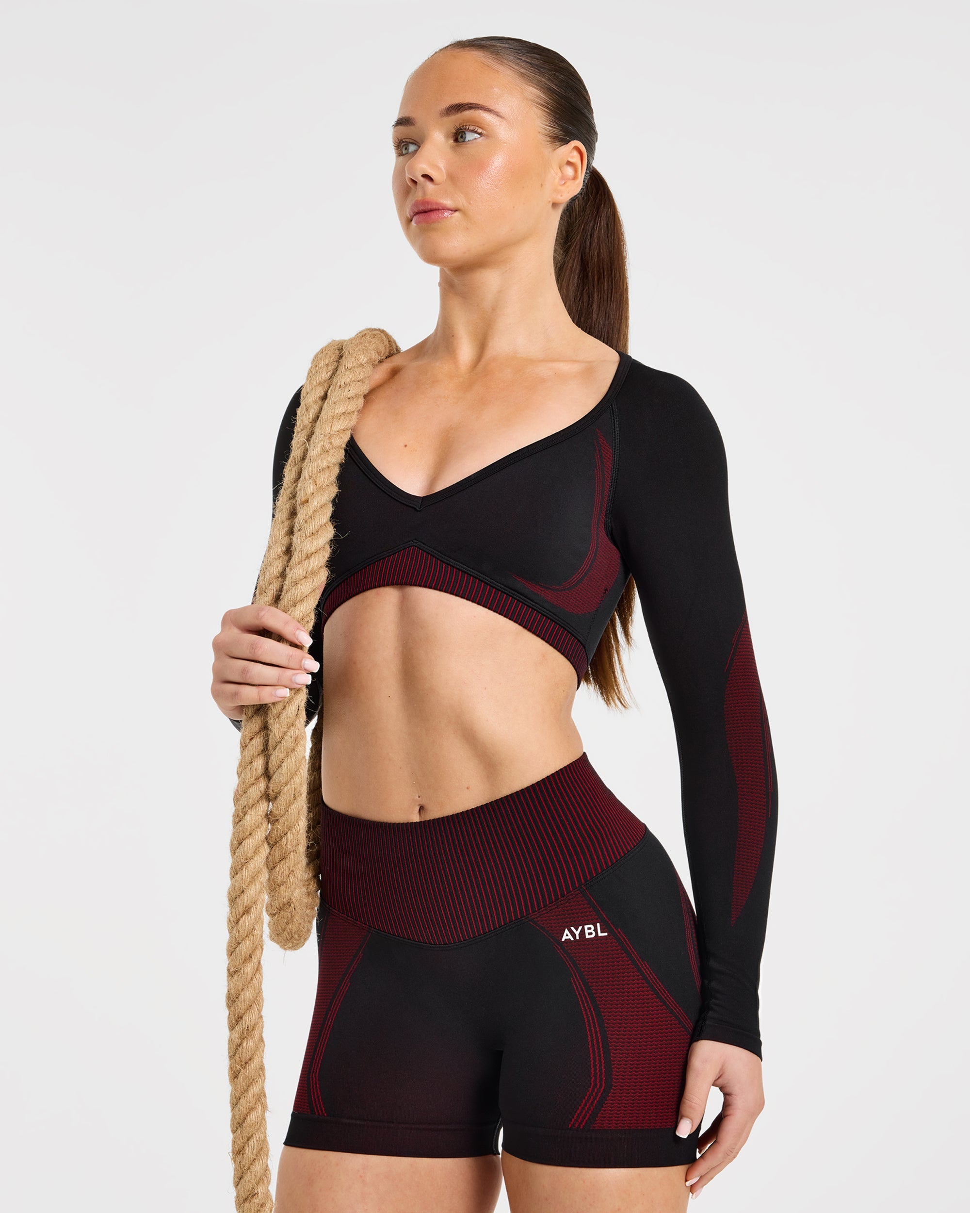 Charge Seamless Shorts - Zwart/Rood