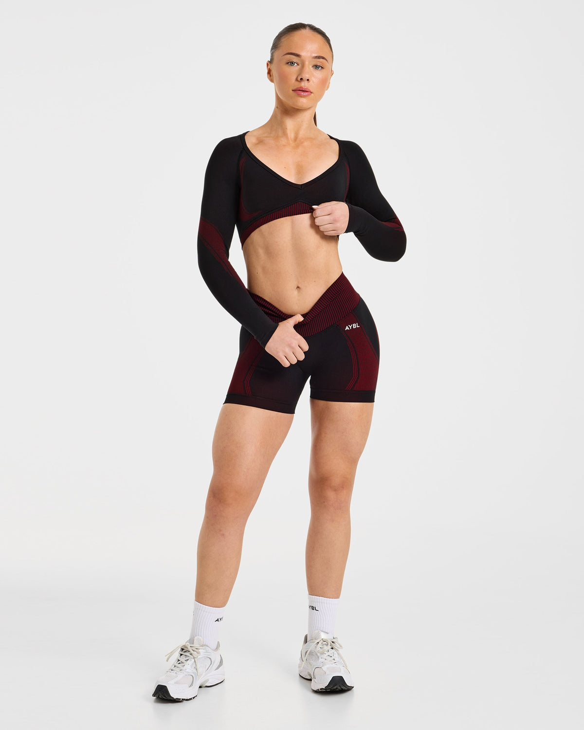 Charge Seamless Shorts - Zwart/Rood