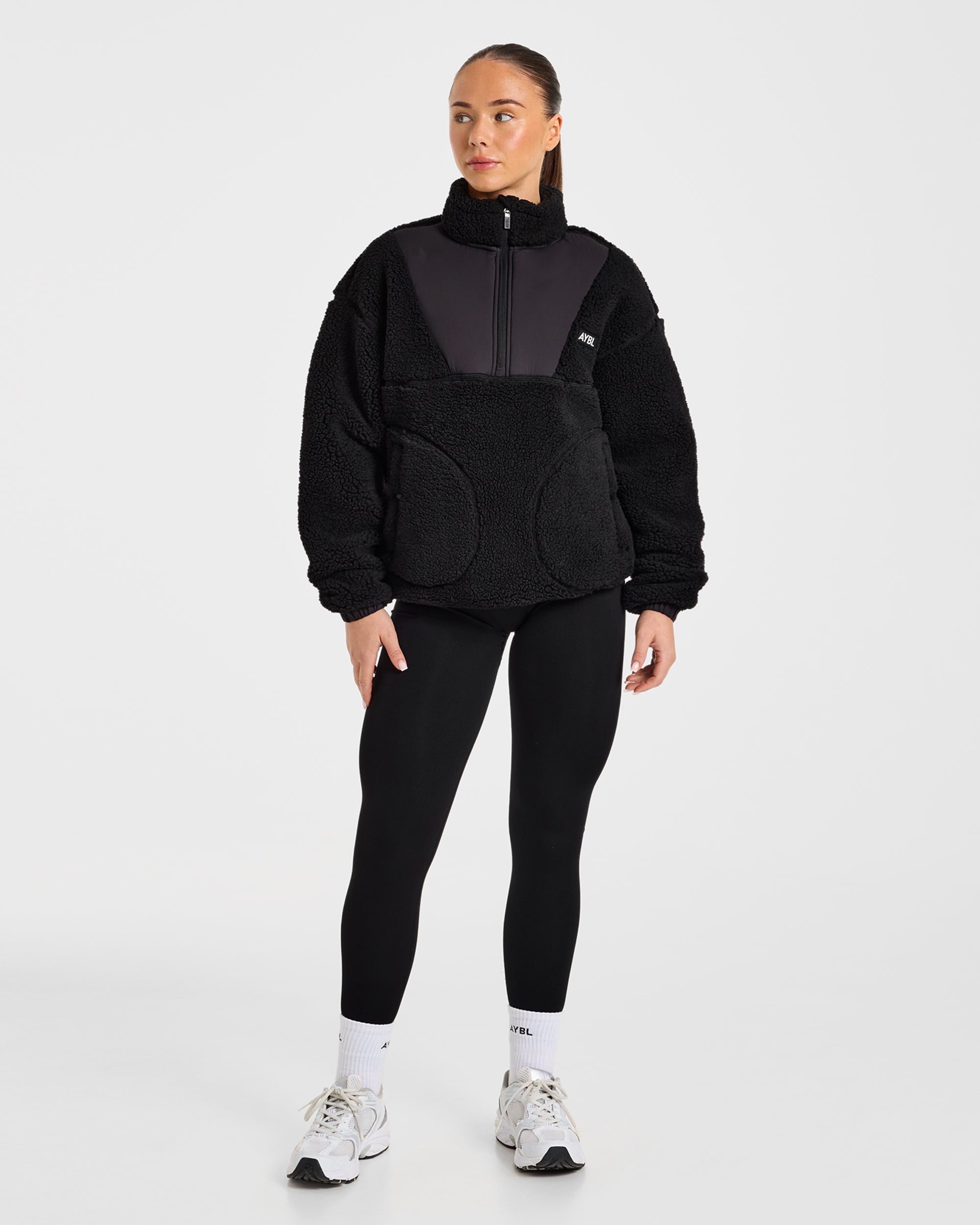 Signature 1/4 Zip Fleece Pullover - Zwart