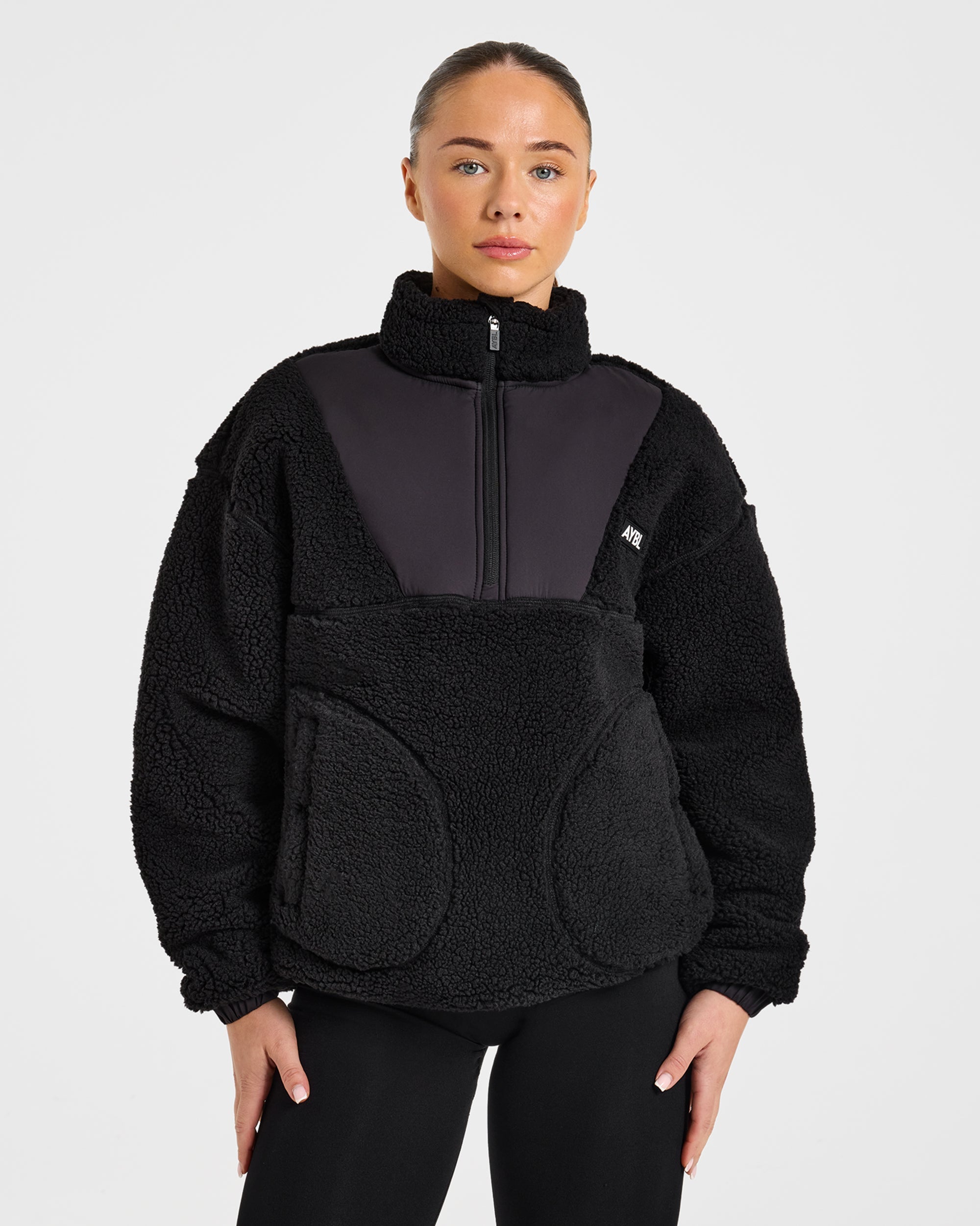 Signature 1/4 Zip Fleece Pullover - Zwart