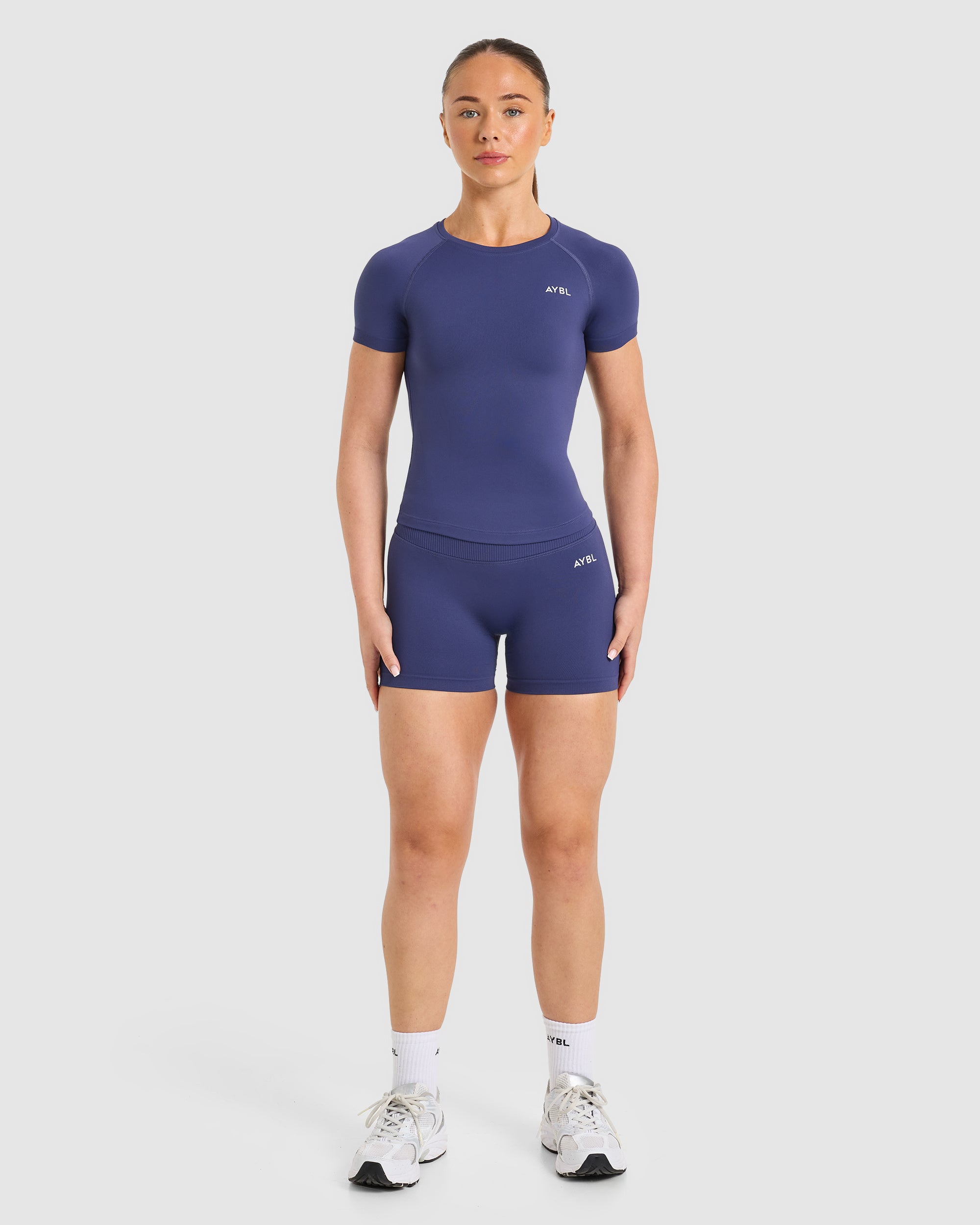 Enhance Seamless Short Sleeve Top - Storm Blauw