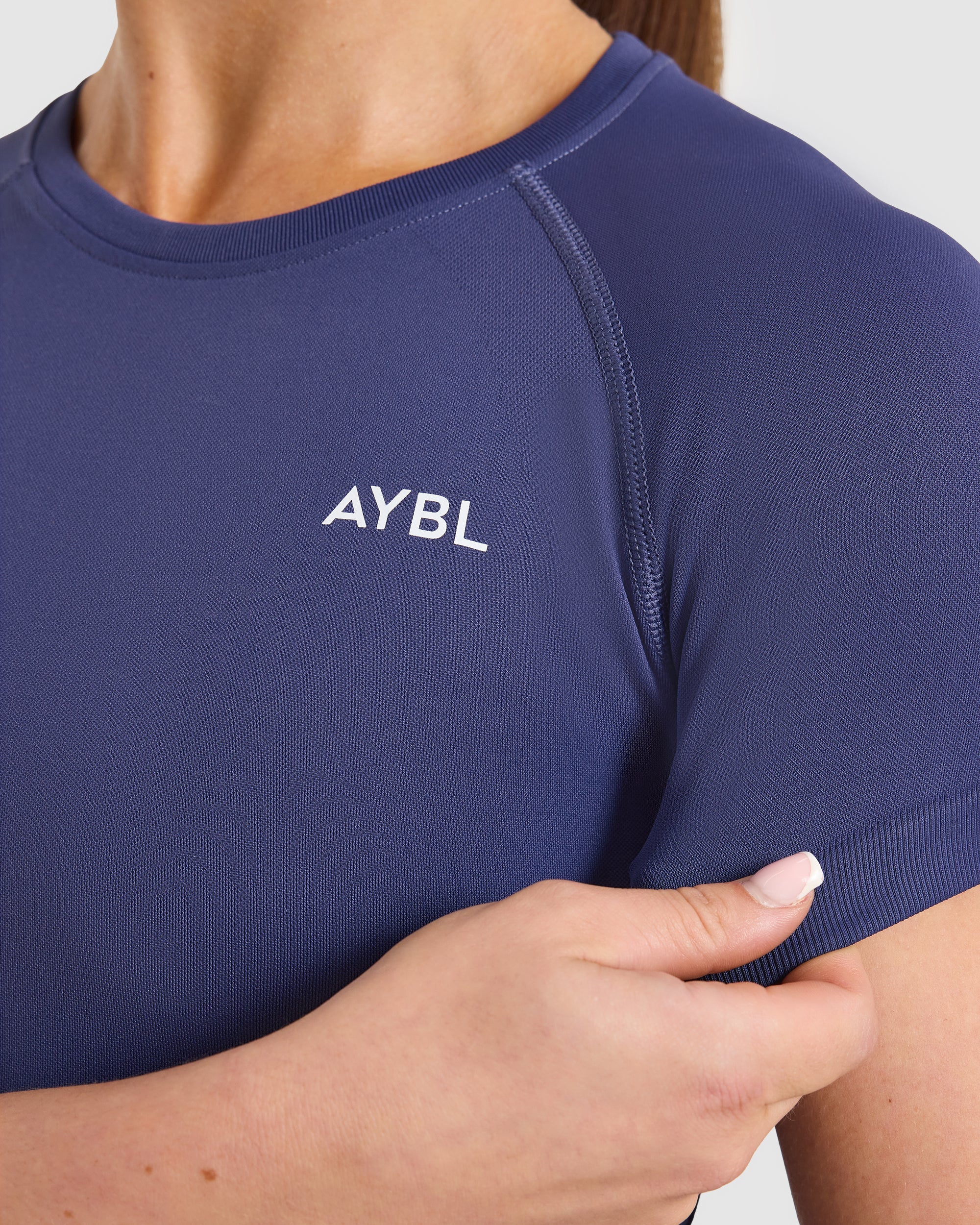 Enhance Seamless Short Sleeve Top - Storm Blauw