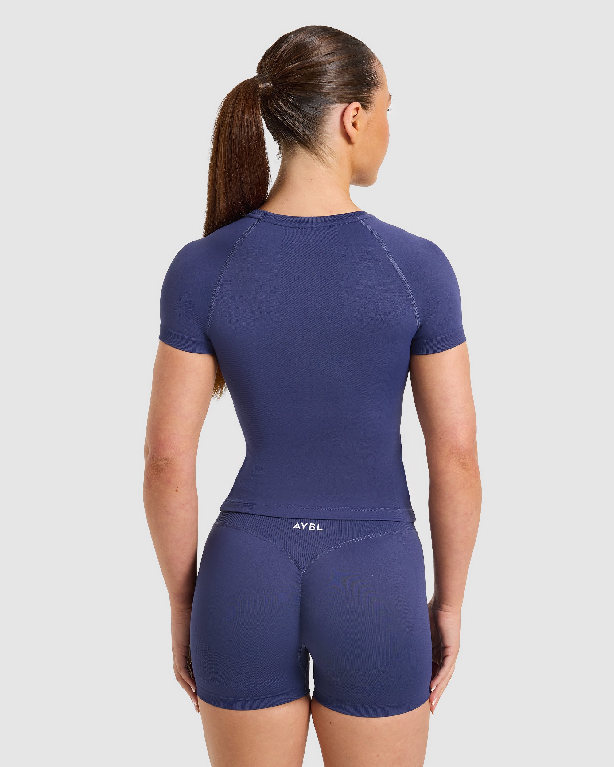 Enhance Seamless Short Sleeve Top - Storm Blauw