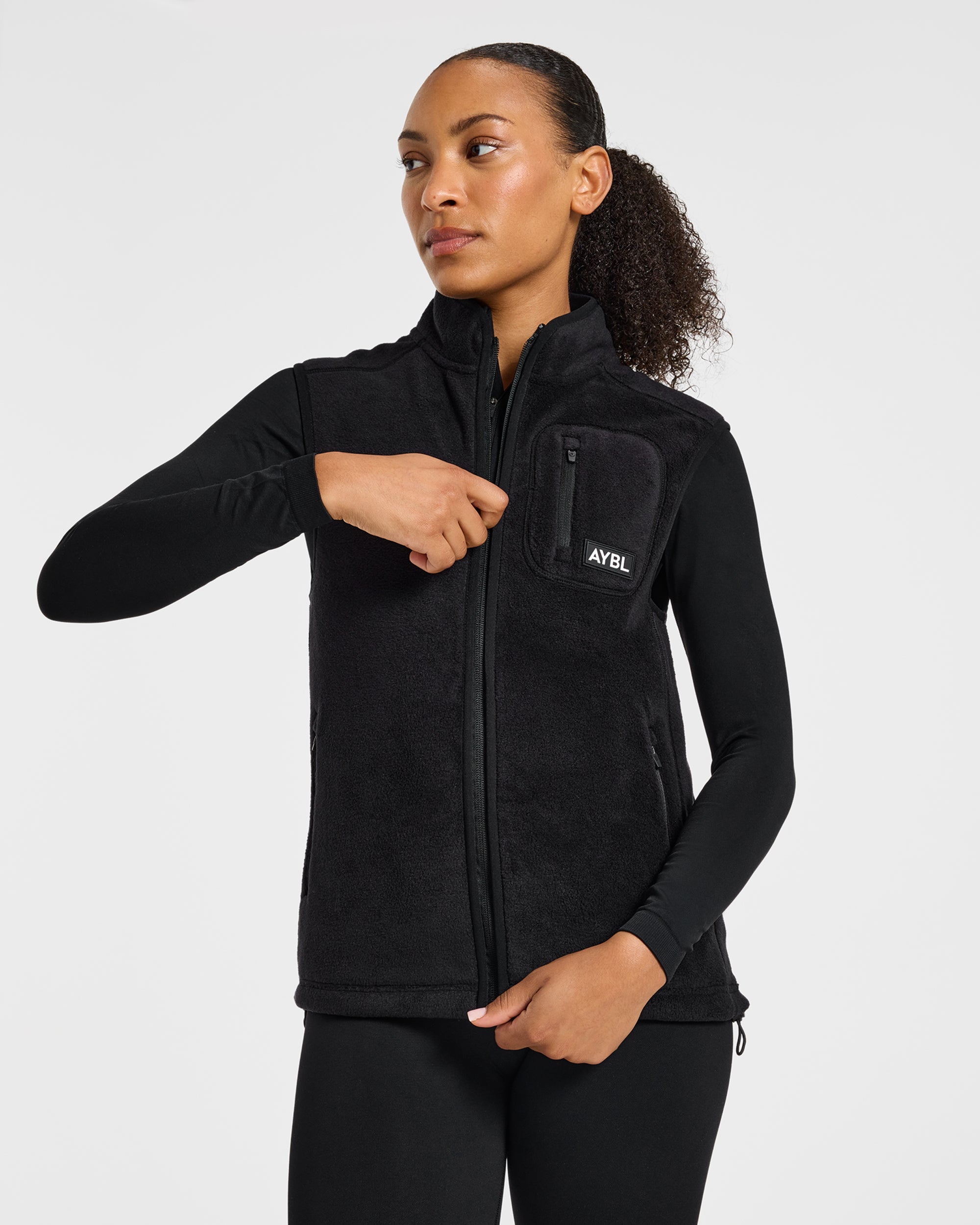 Signature Lightweight Fleece Gilet - Zwart