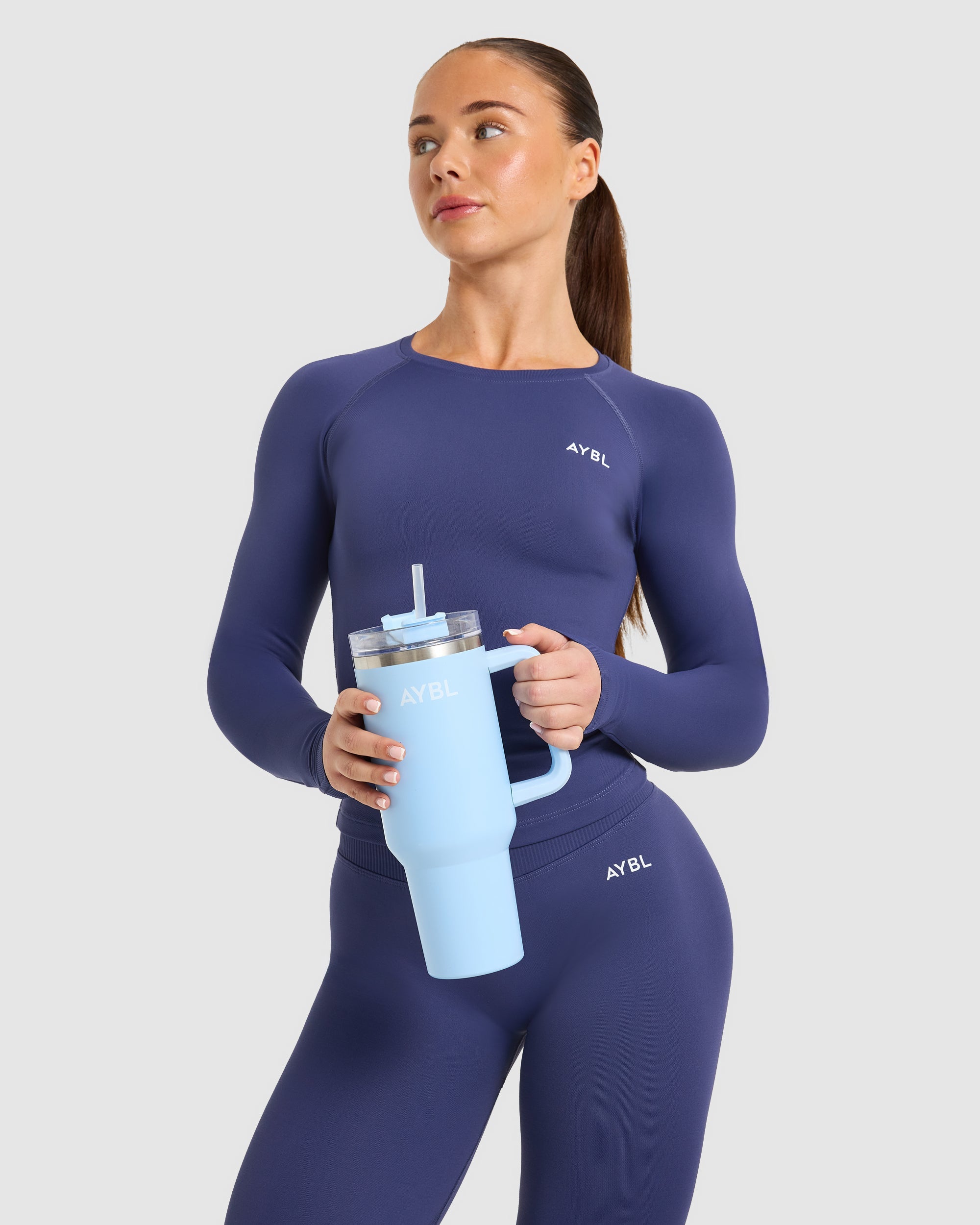 Enhance Seamless Long Sleeve Top - Storm Blauw