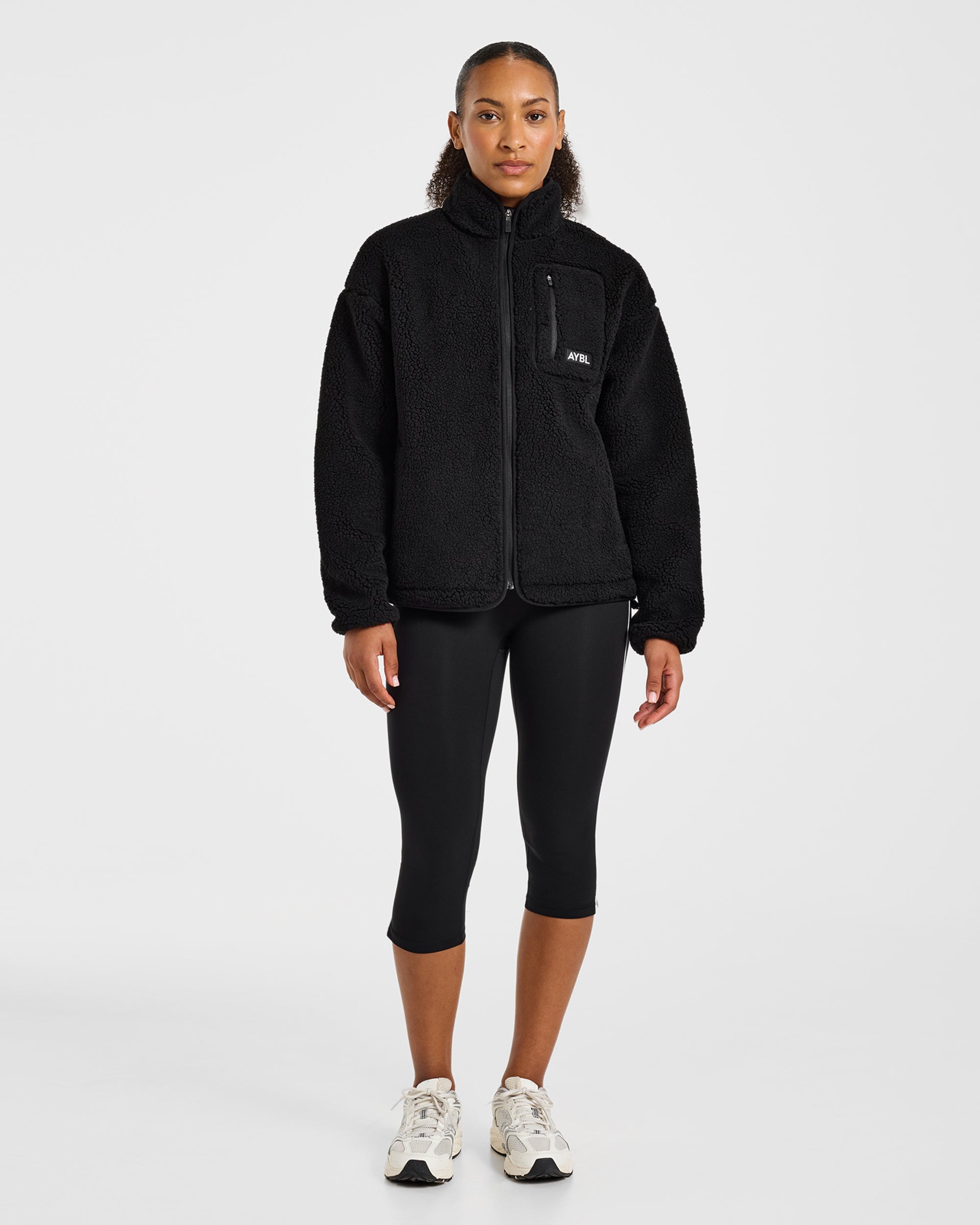 Signature Zip Up Fleece Jacket - Zwart