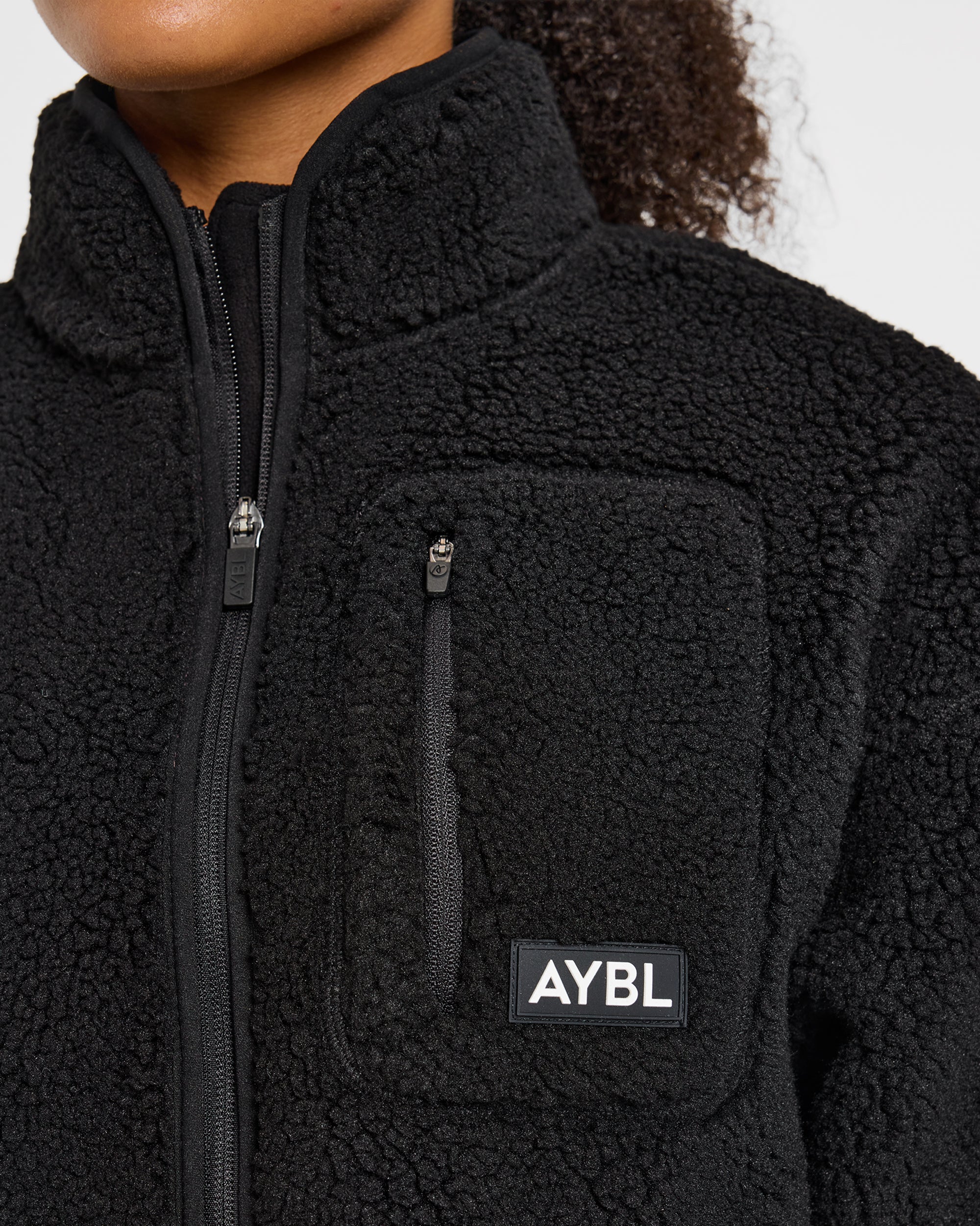 Signature Zip Up Fleece Jacket - Zwart
