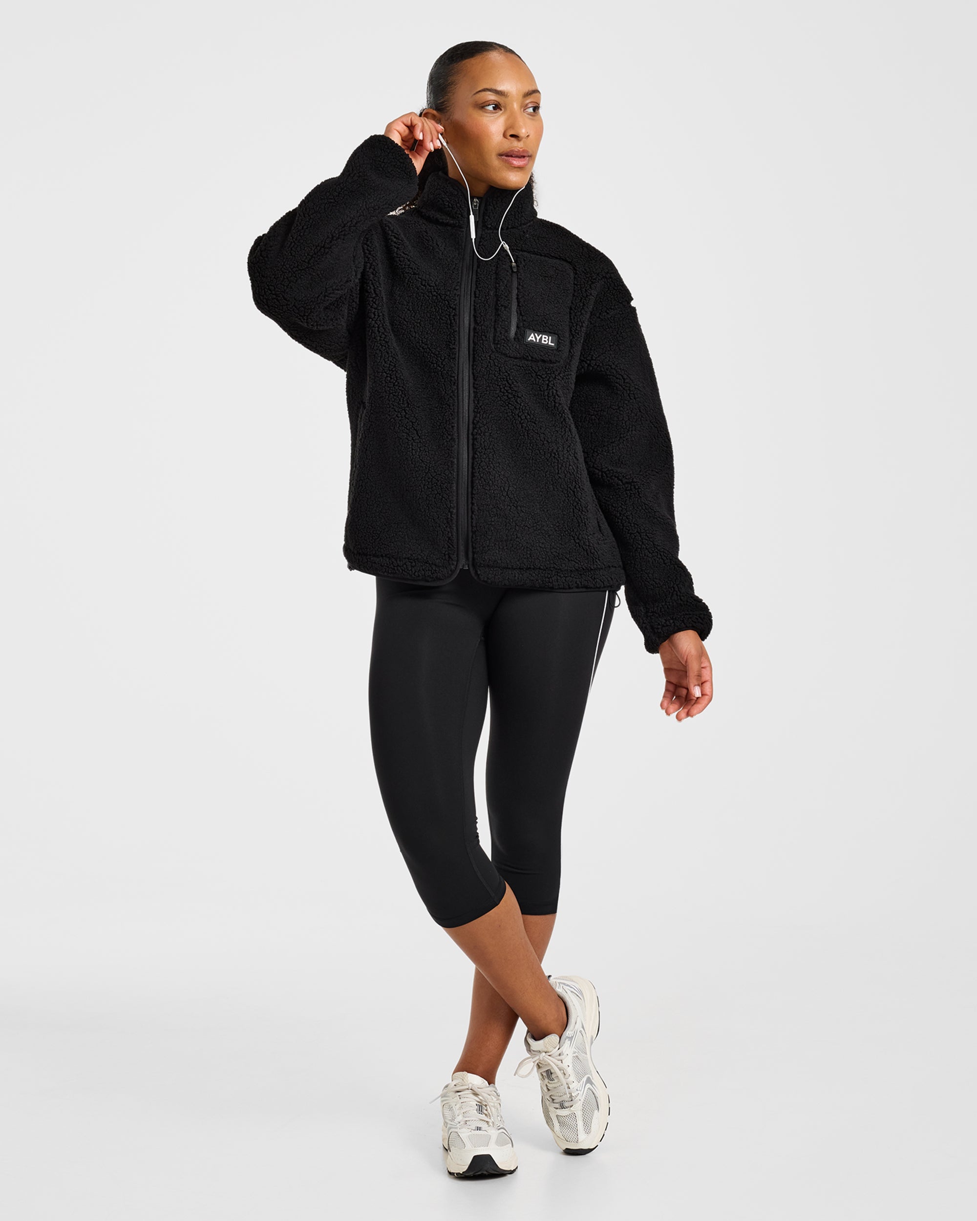 Signature Zip Up Fleece Jacket - Zwart