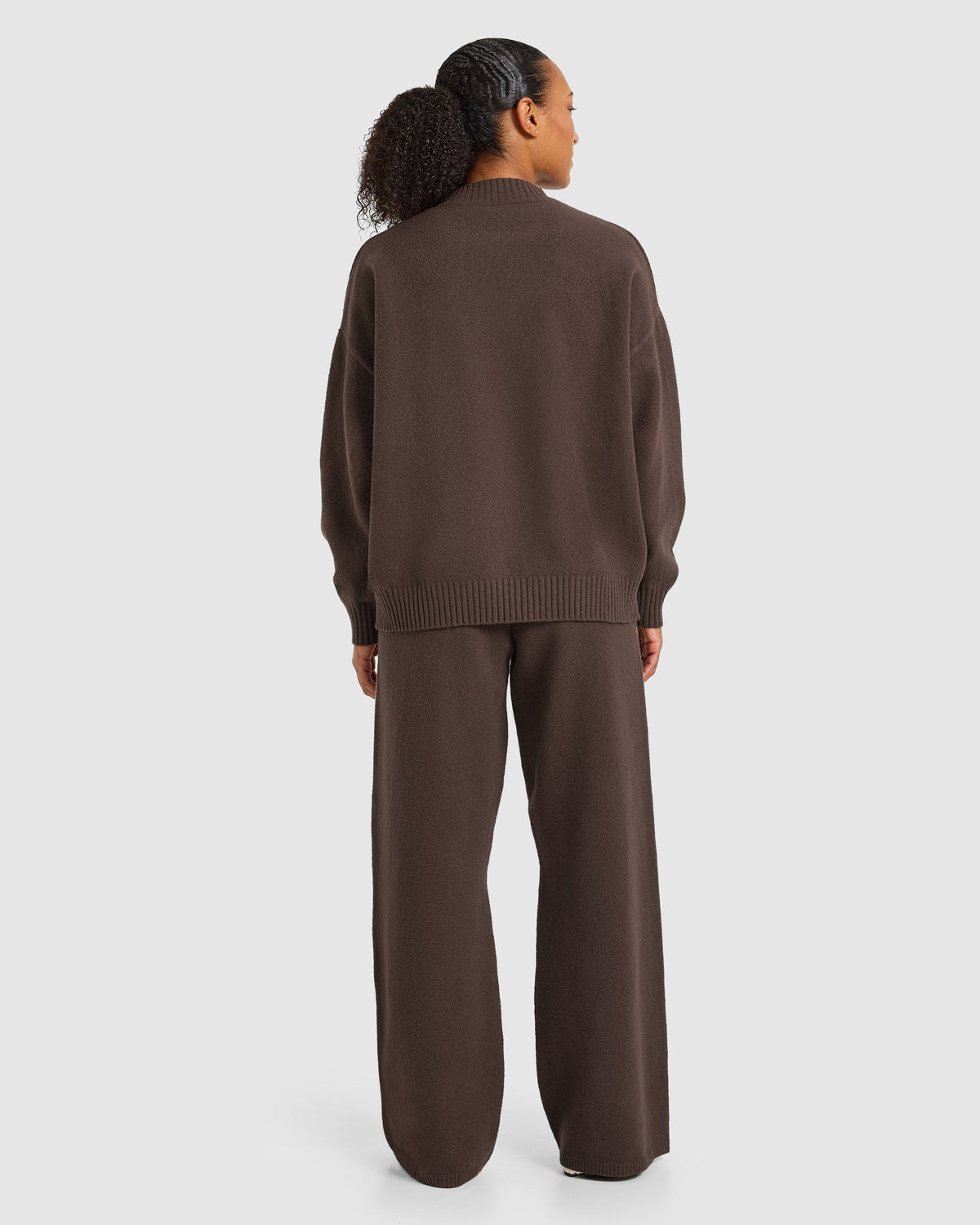 Varsity Oversized Knitted 1/4 Zip Pullover - Bruin