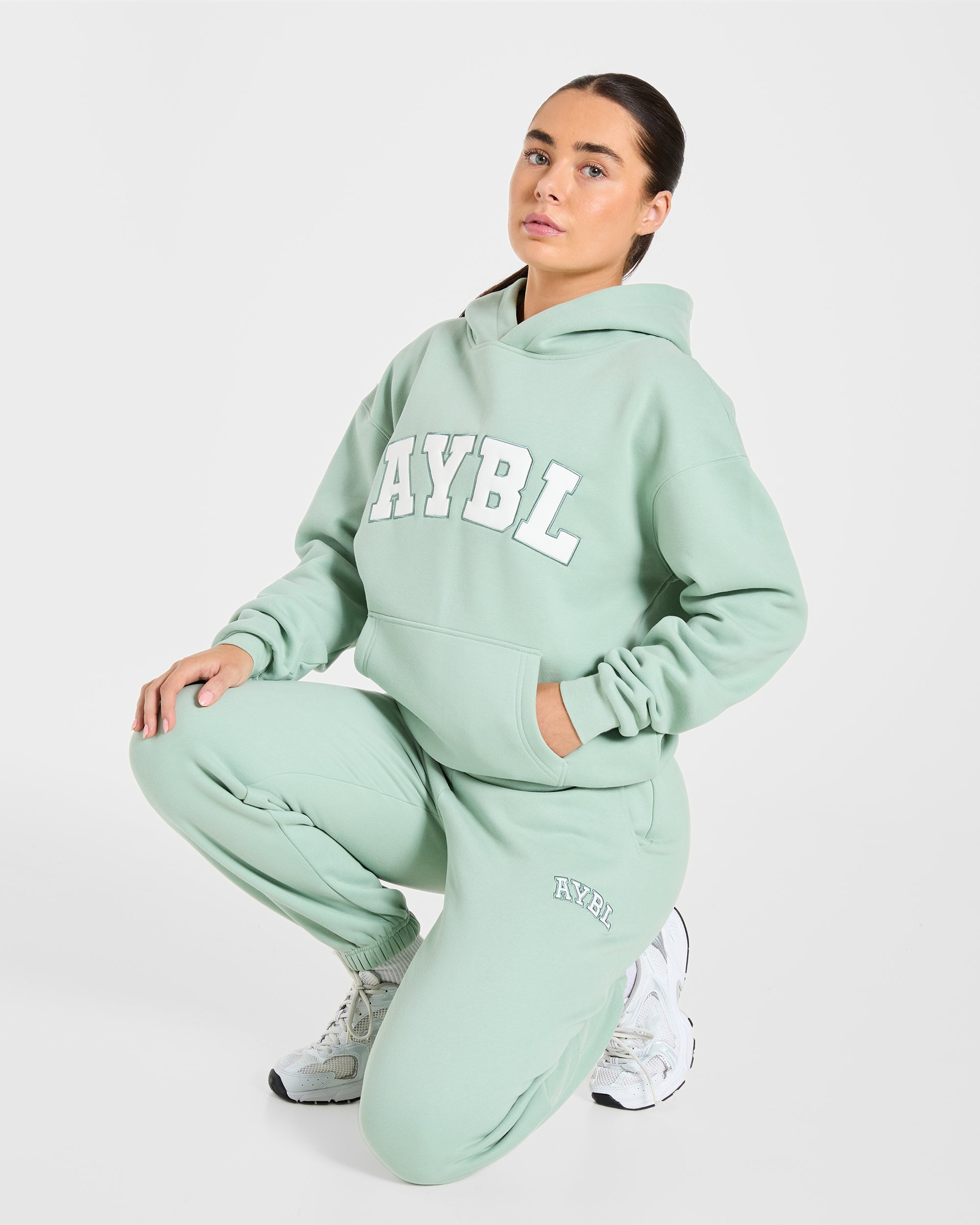 Varsity 2.0 Oversized Hoodie - Sage Groen