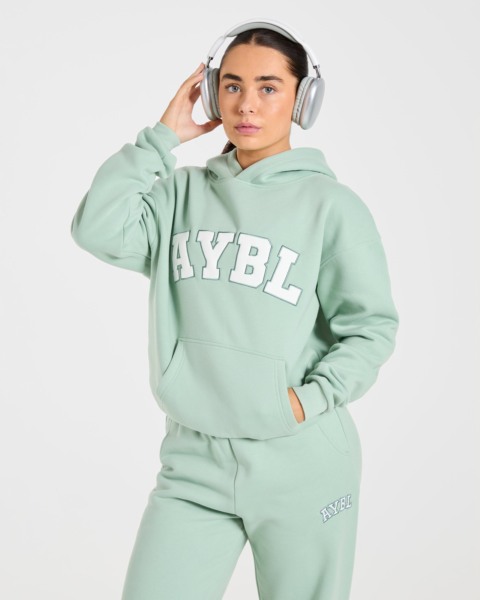 Varsity 2.0 Oversized Hoodie - Sage Groen