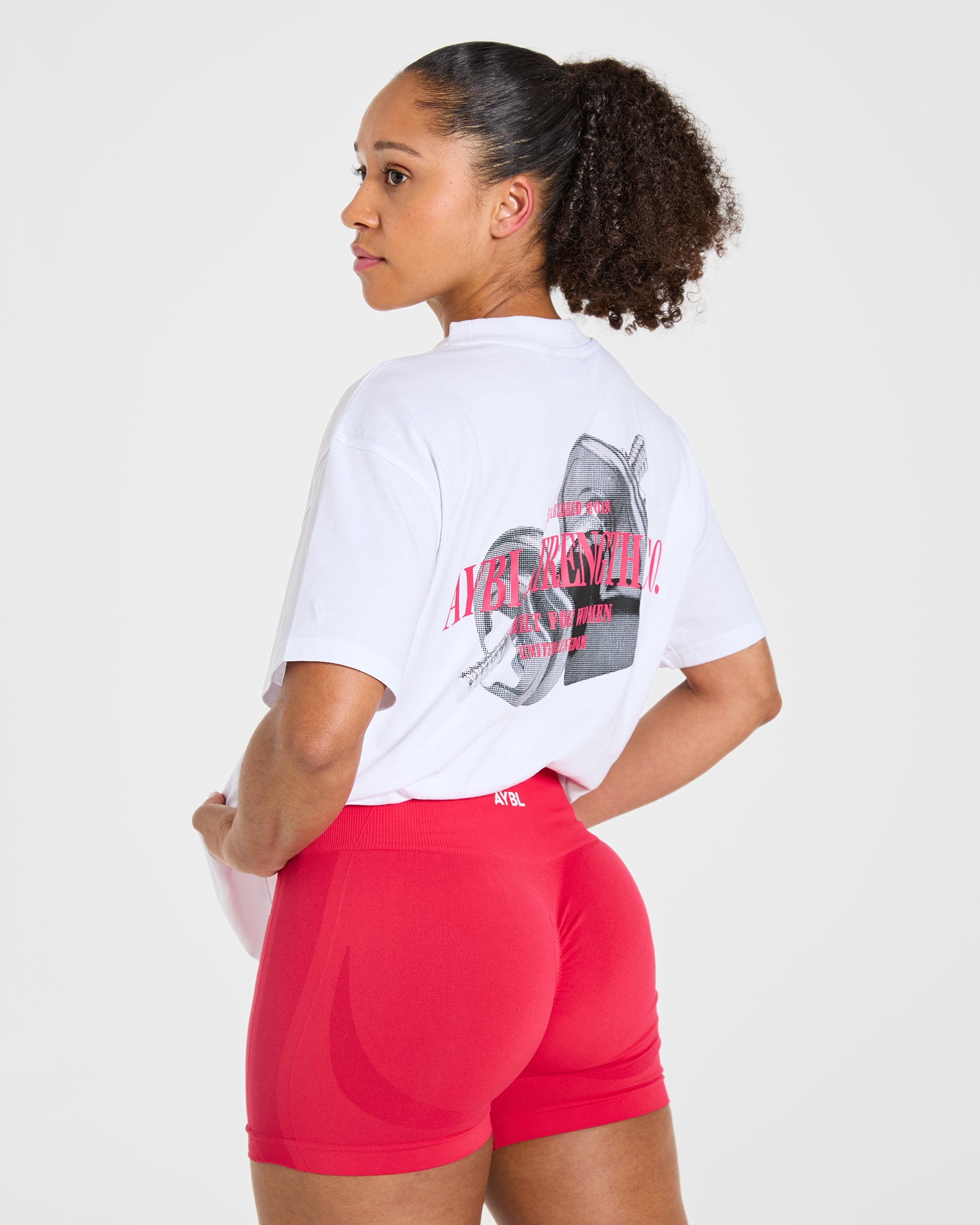 AYBL Strength Co Oversized T Shirt - Wit