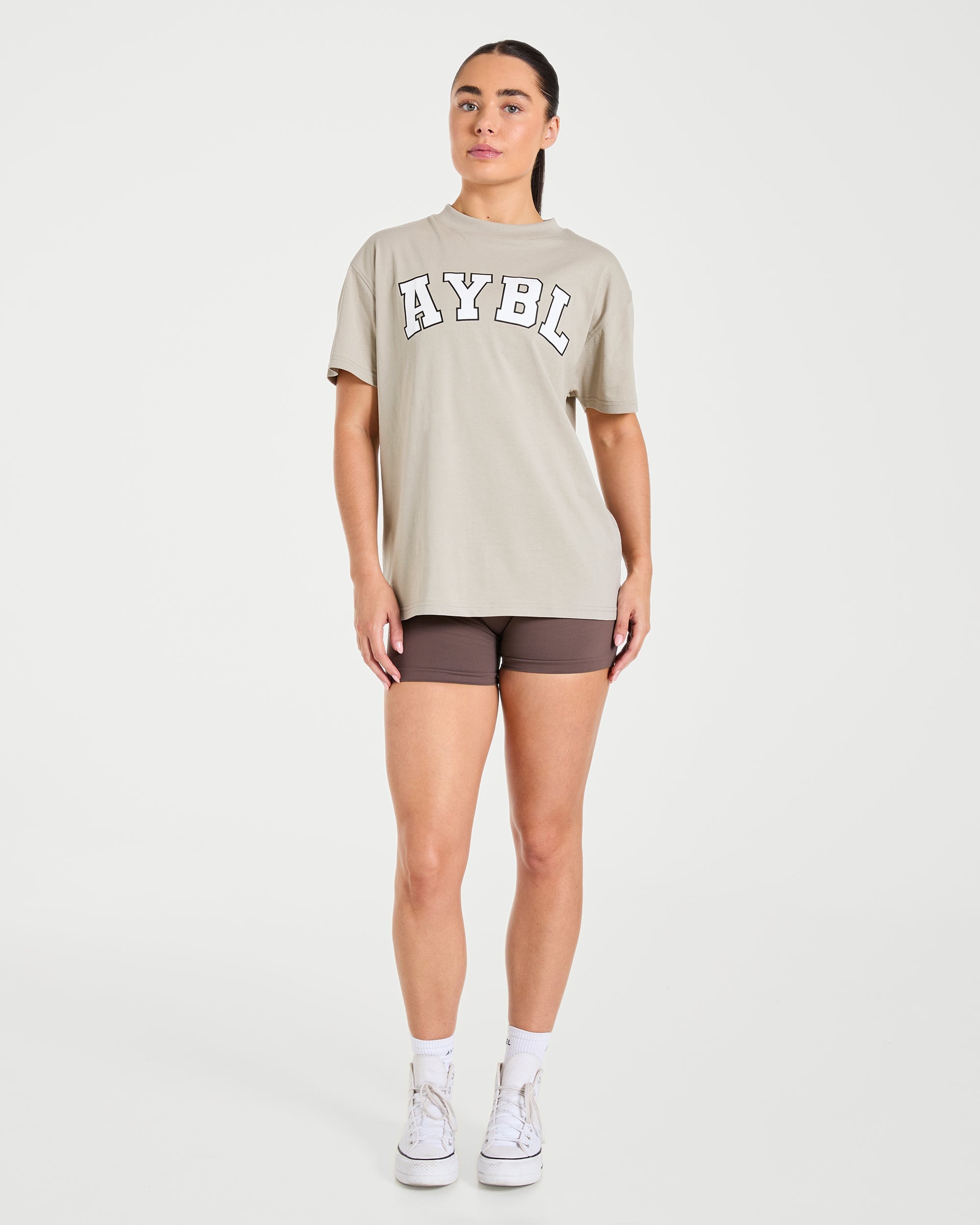 Varsity 2.0 Oversized T Shirt - Taupe