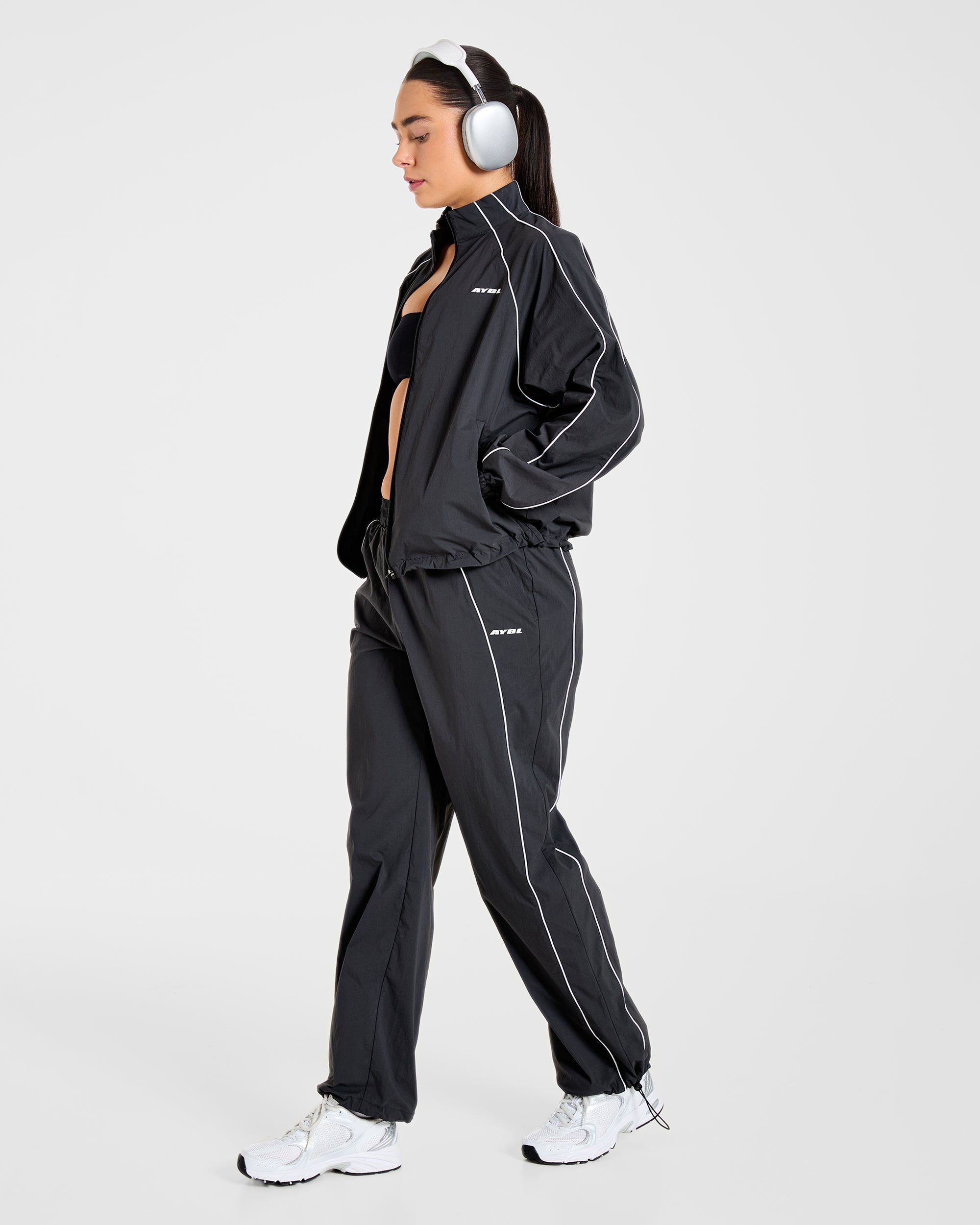 Retro Track Jacket - Zwart