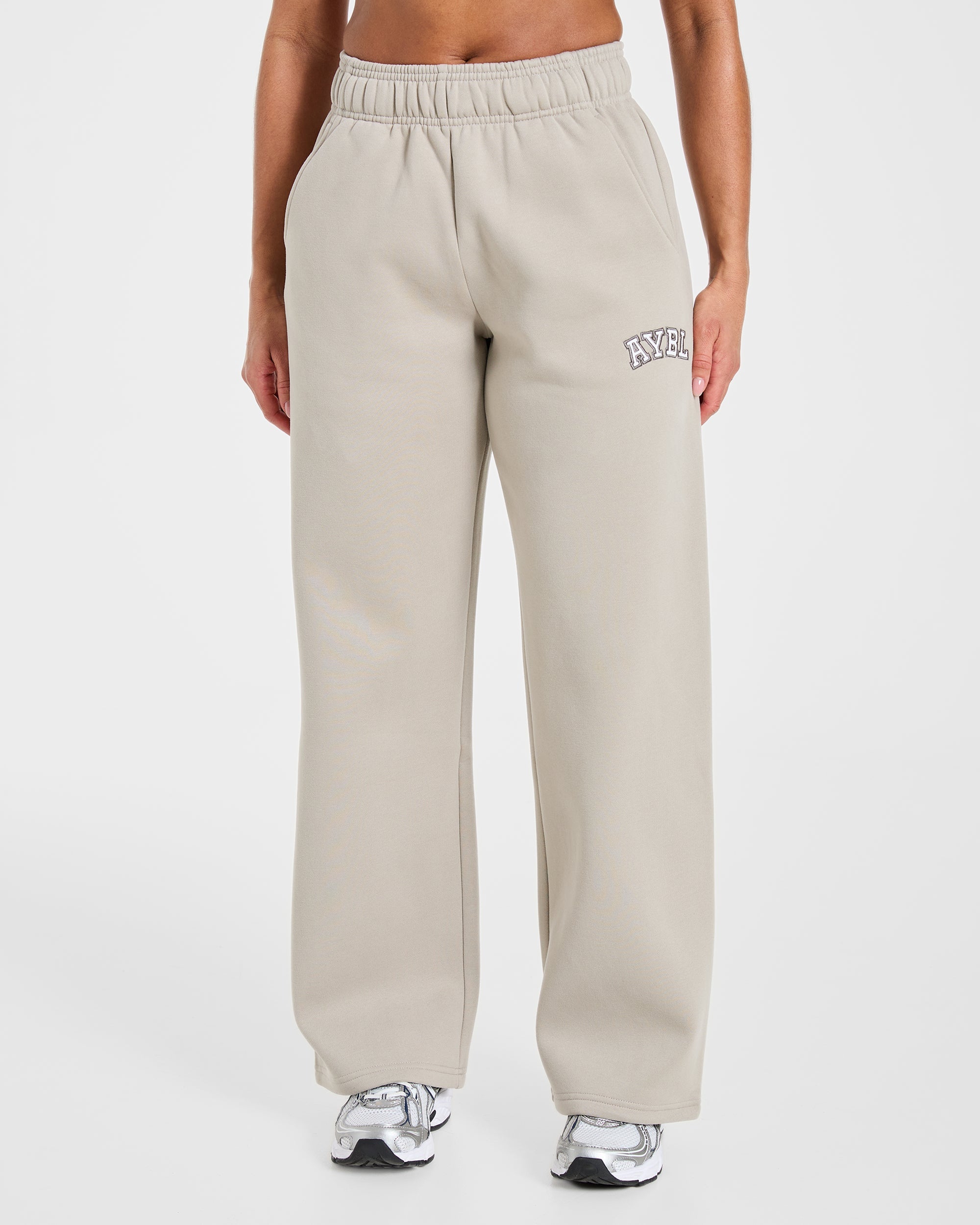 Varsity 2.0 Oversized Straight Leg Joggers - Taupe