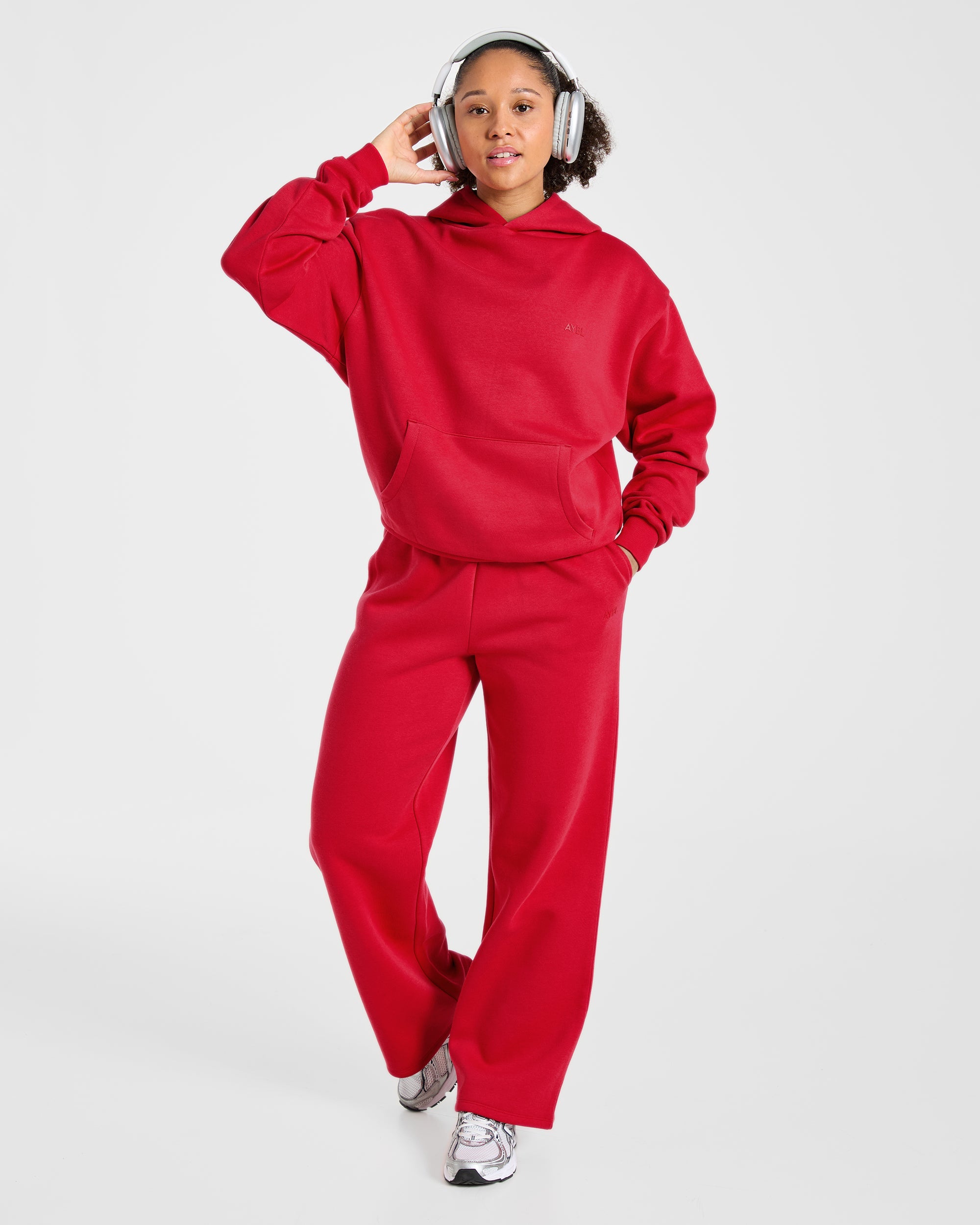 Lifestyle Oversized Straight Leg Joggers - Rood