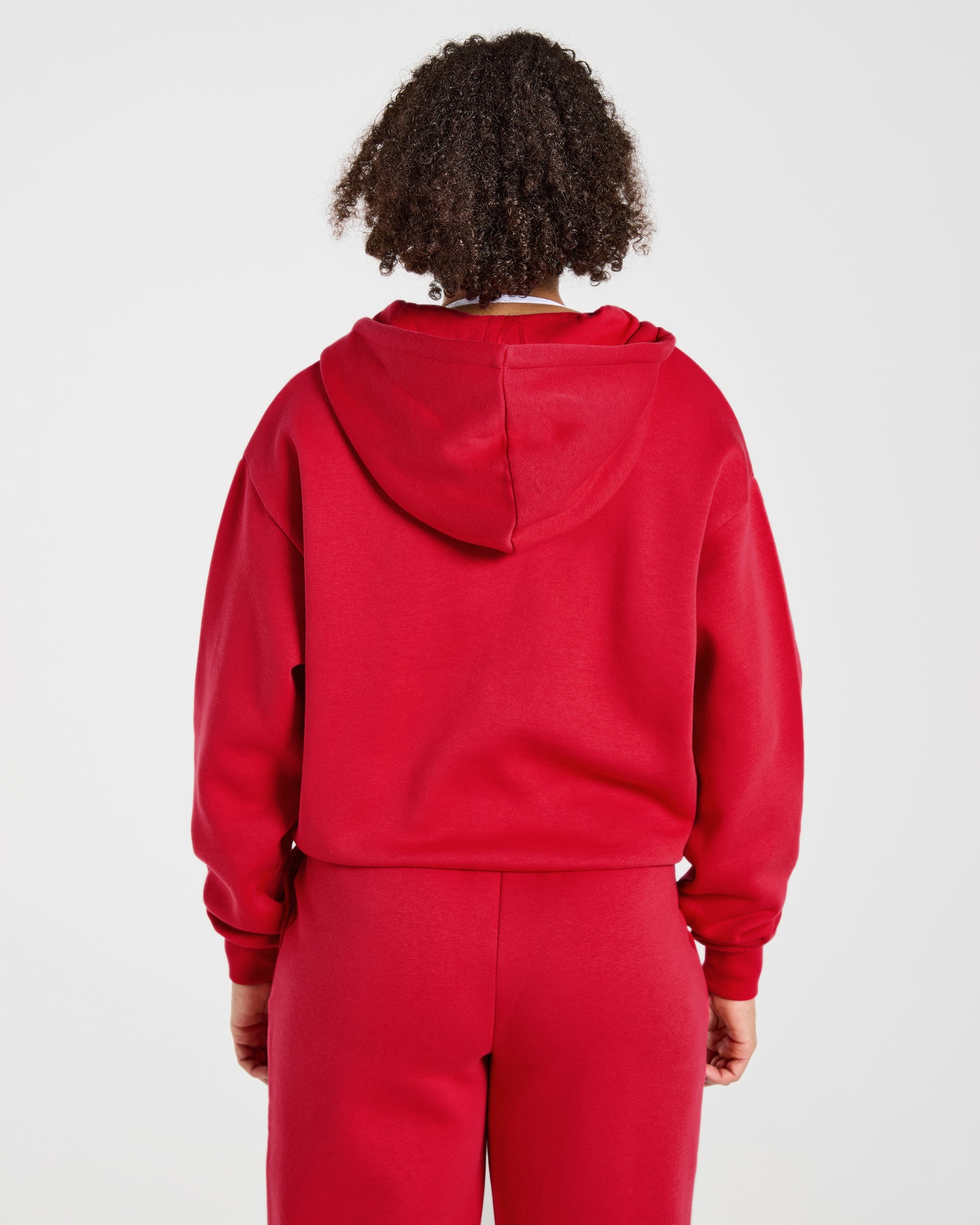 Lifestyle Oversized Zip Up Hoodie - Rood