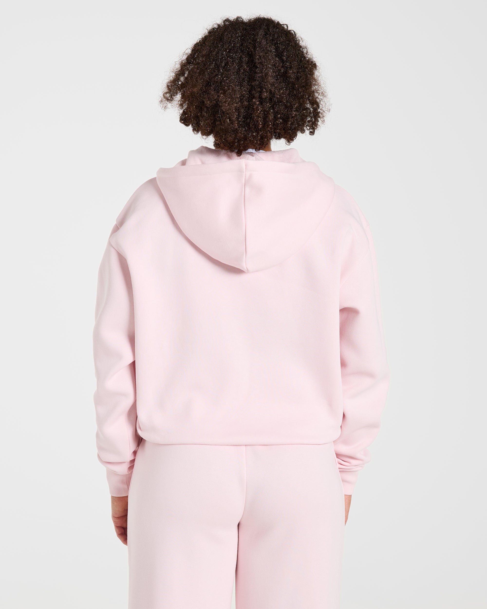 Lifestyle Oversized Zip Up Hoodie - Pastel Roze
