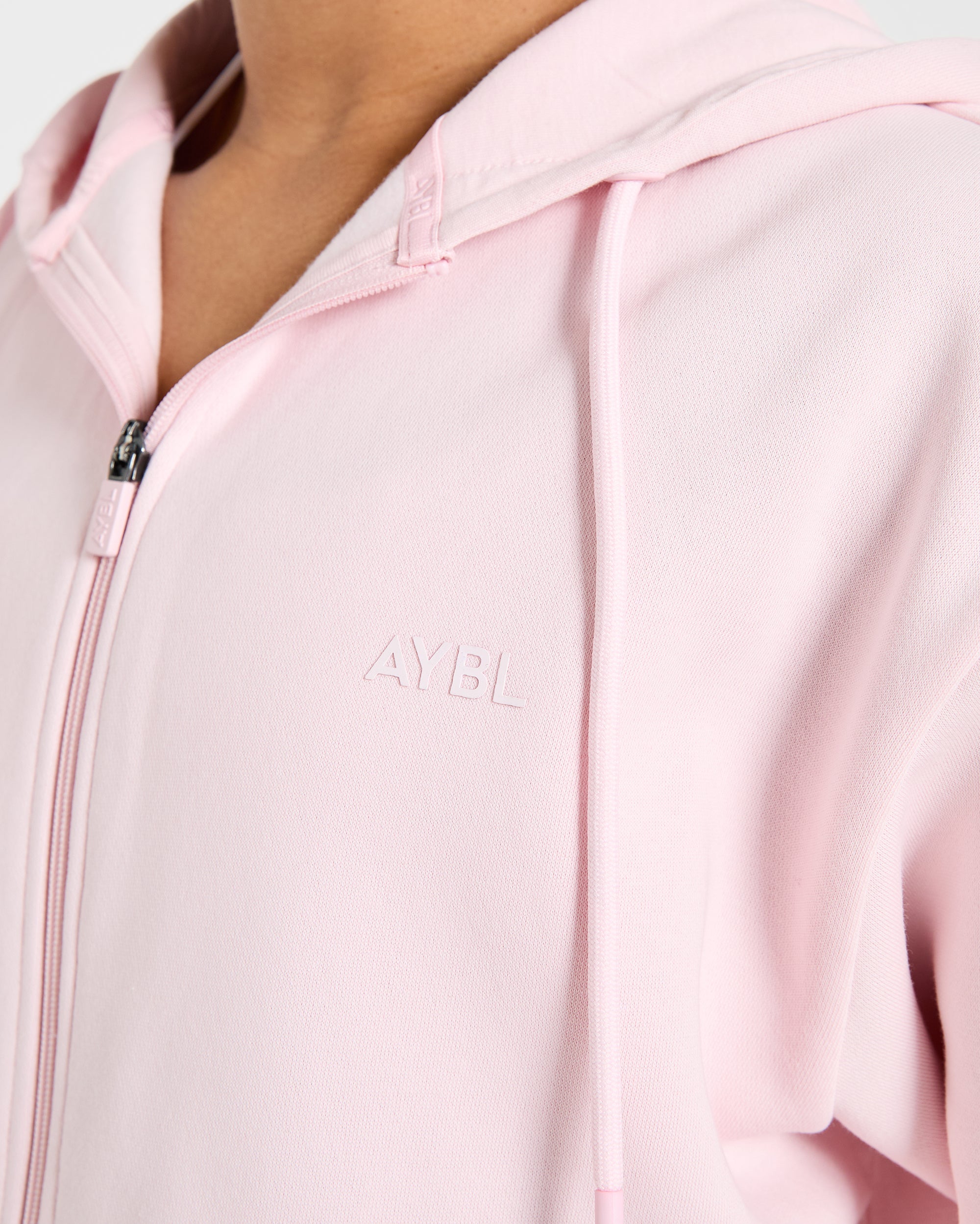 Lifestyle Oversized Zip Up Hoodie - Pastel Roze