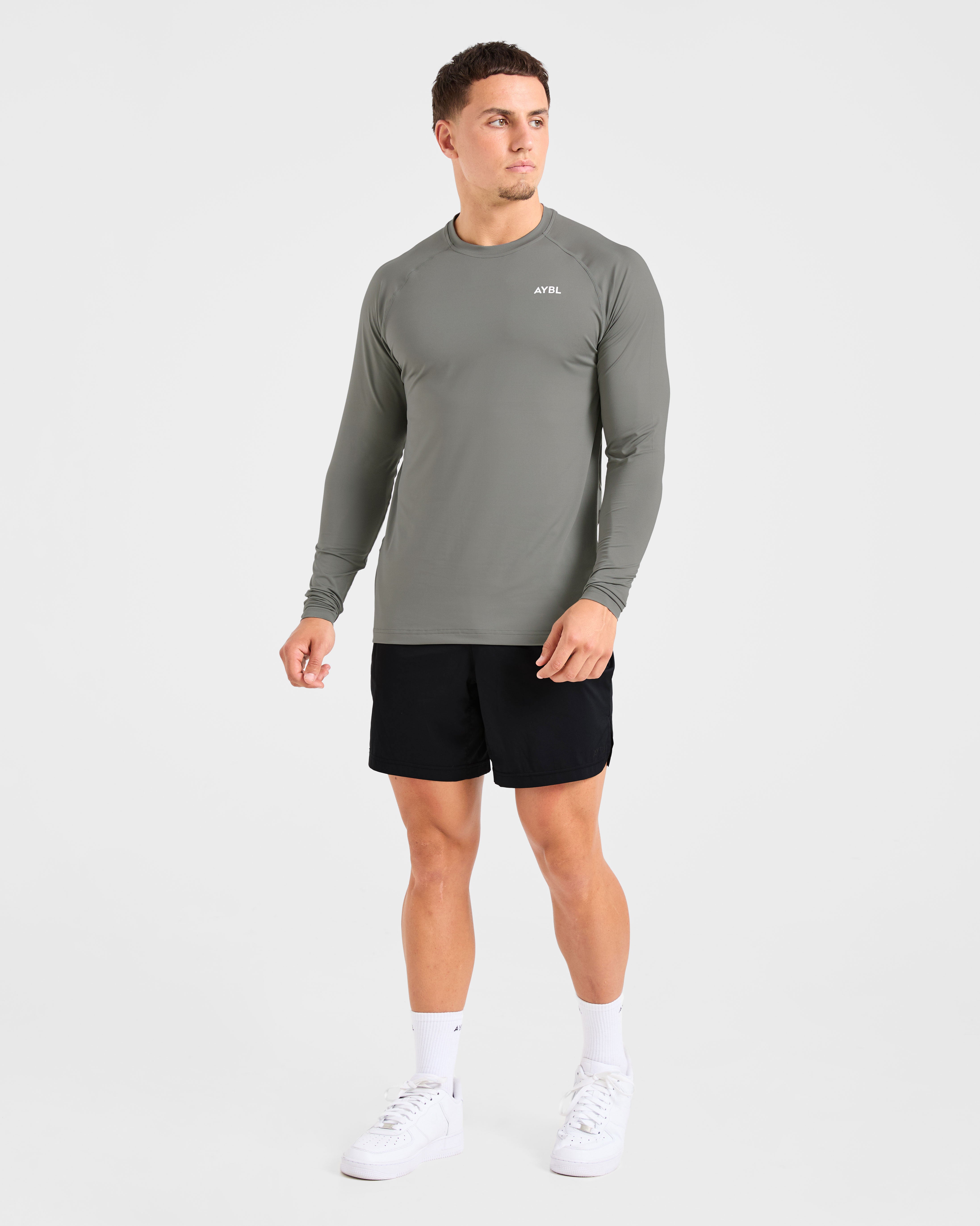 Essential Long Sleeve T Shirt - Olive Smoke