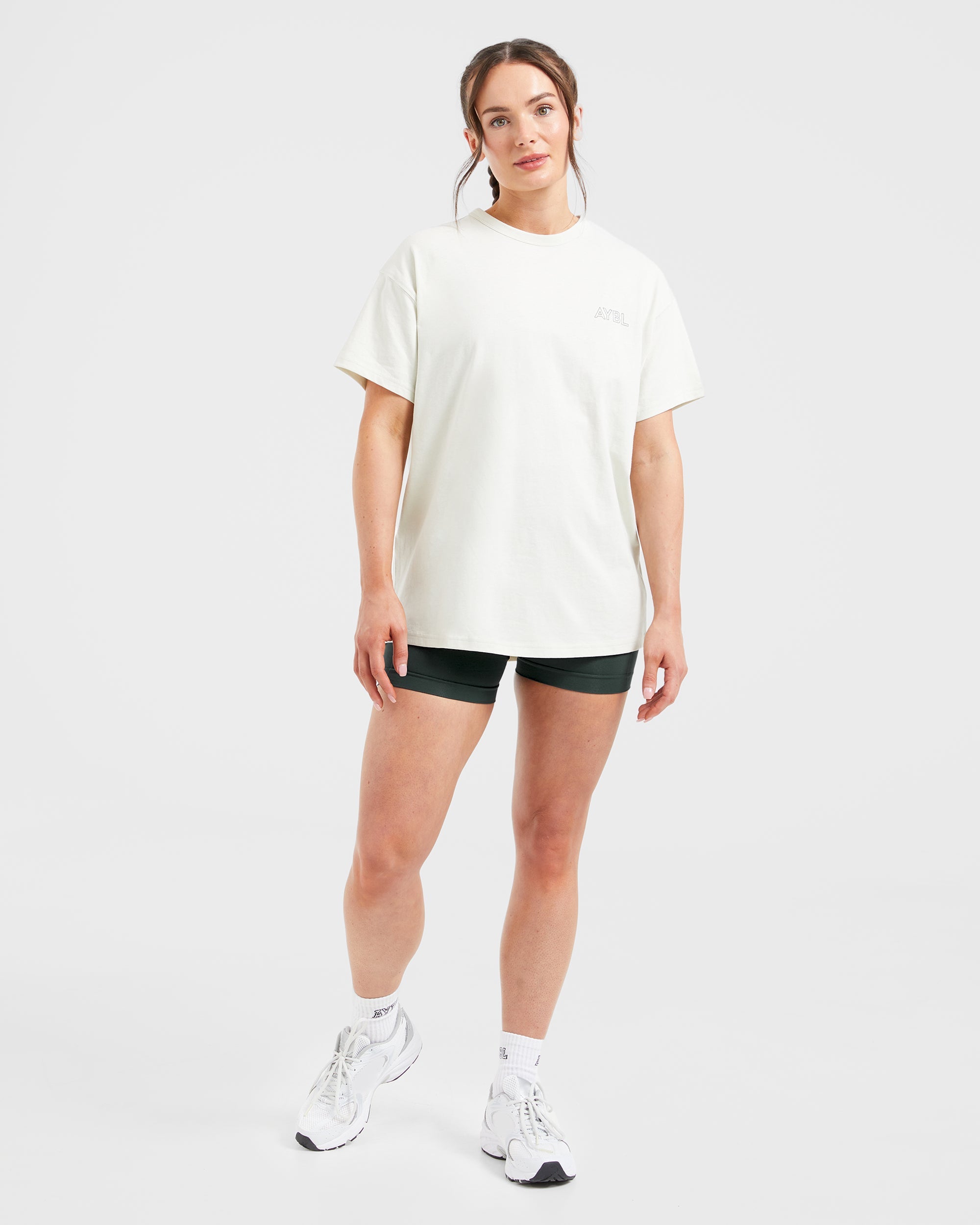 AYBL Athletics Oversized T Shirt - Off Wit/Groen