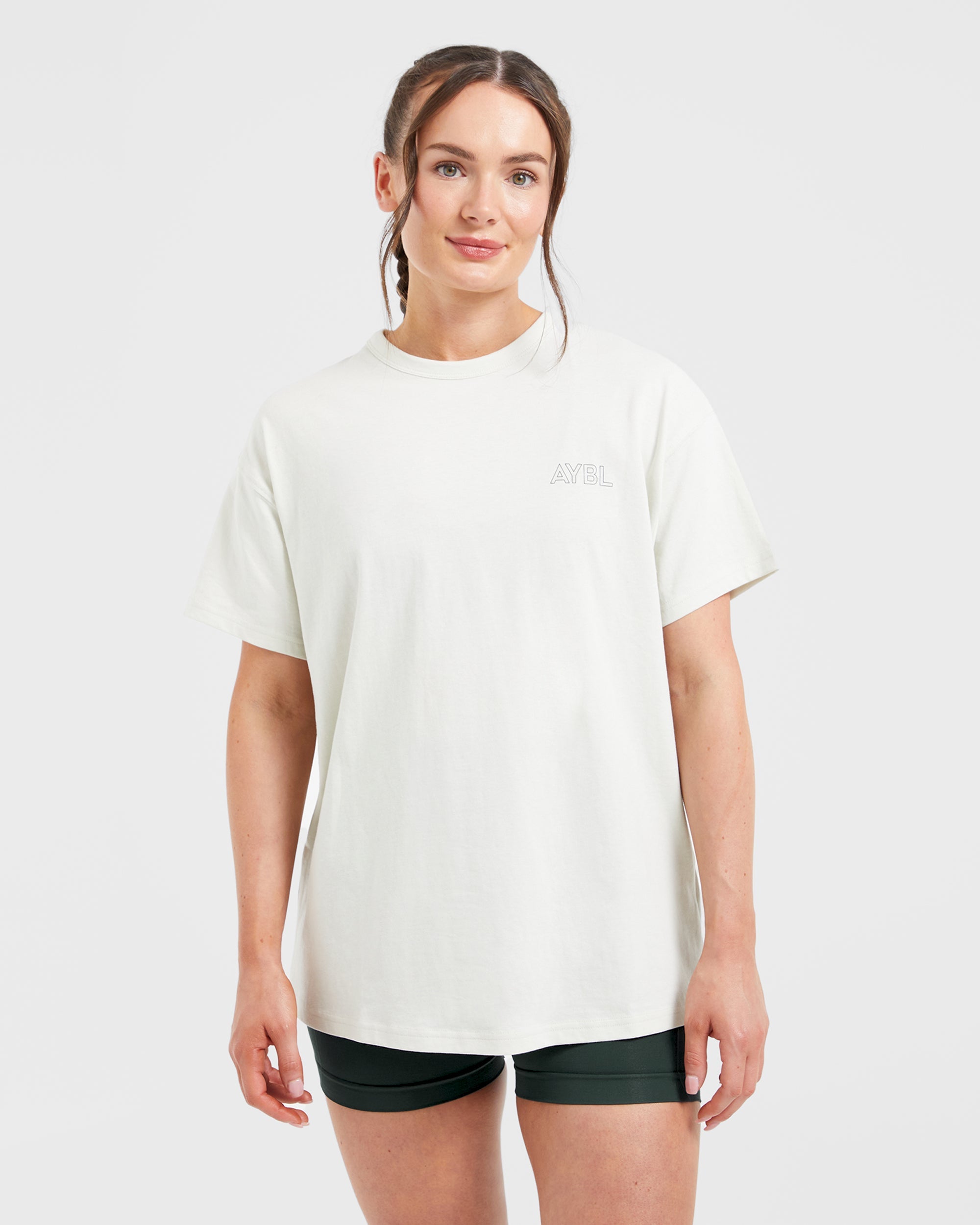 AYBL Athletics Oversized T Shirt - Off Wit/Groen