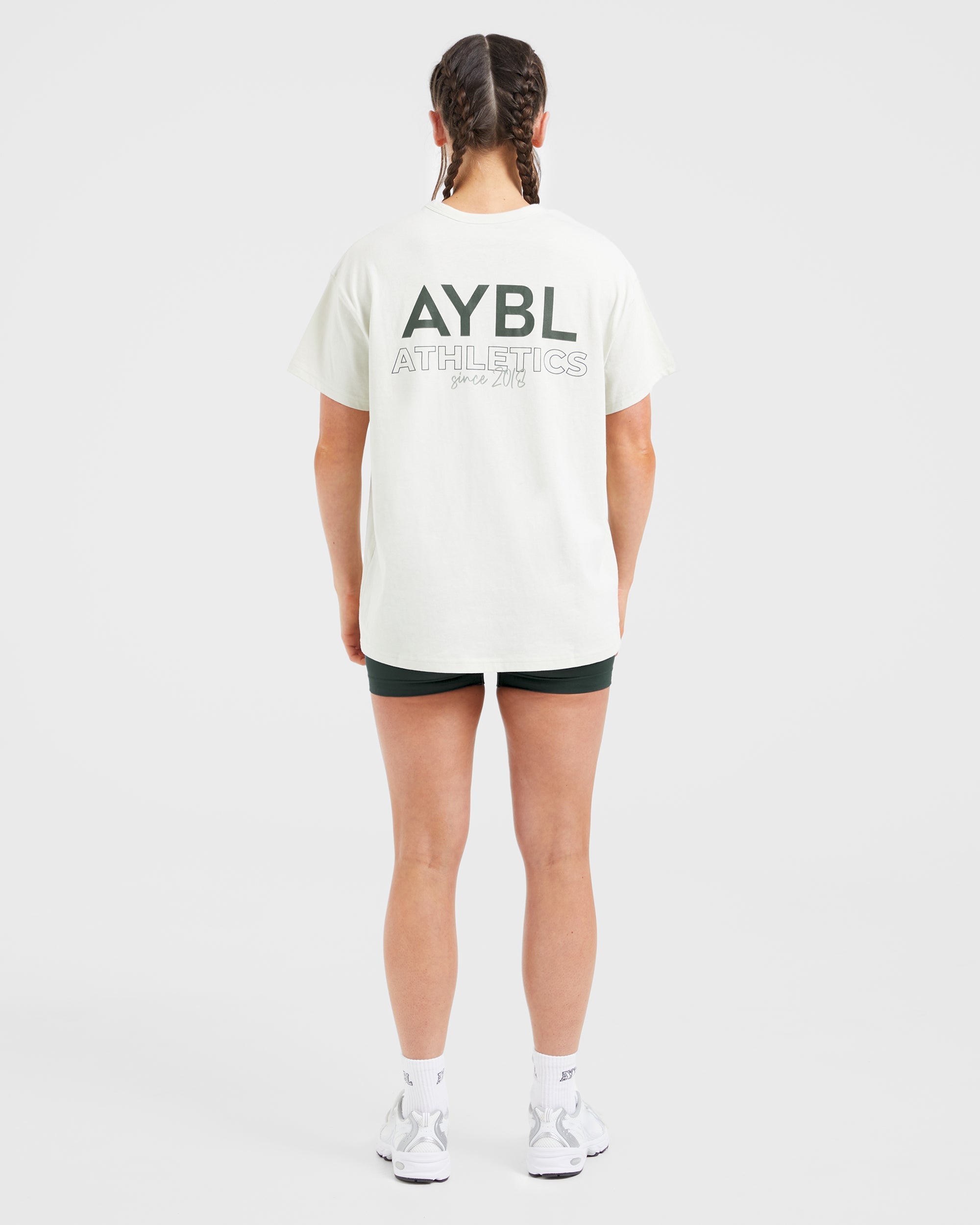 AYBL Athletics Oversized T Shirt - Off Wit/Groen