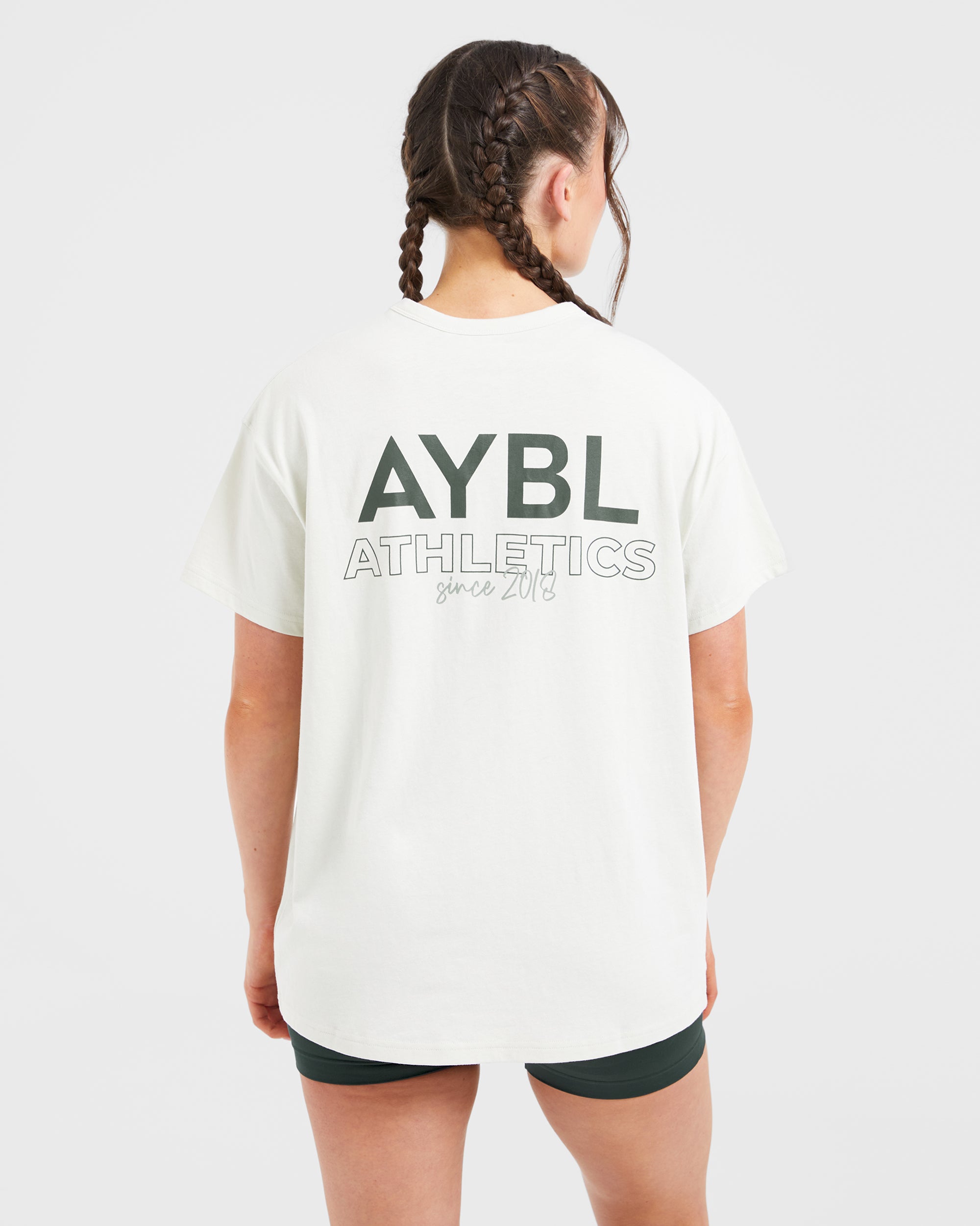 AYBL Athletics Oversized T Shirt - Off Wit/Groen