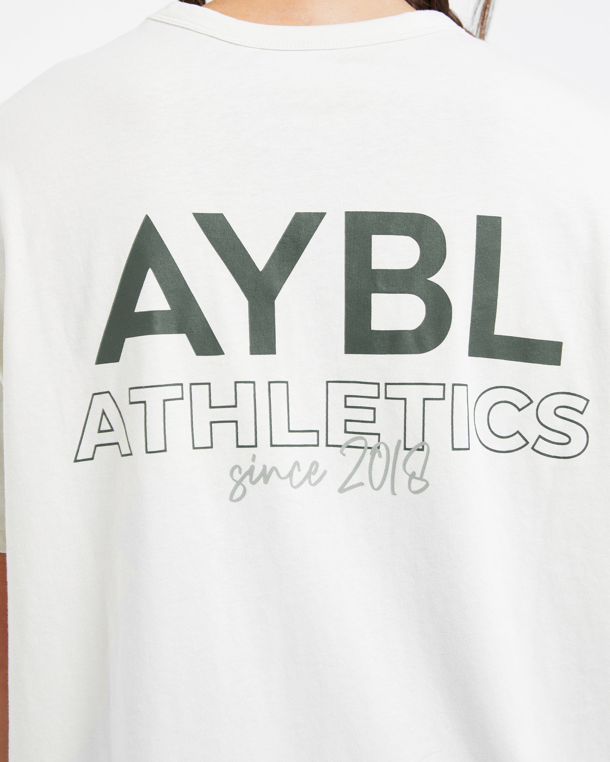 AYBL Athletics Oversized T Shirt - Off Wit/Groen