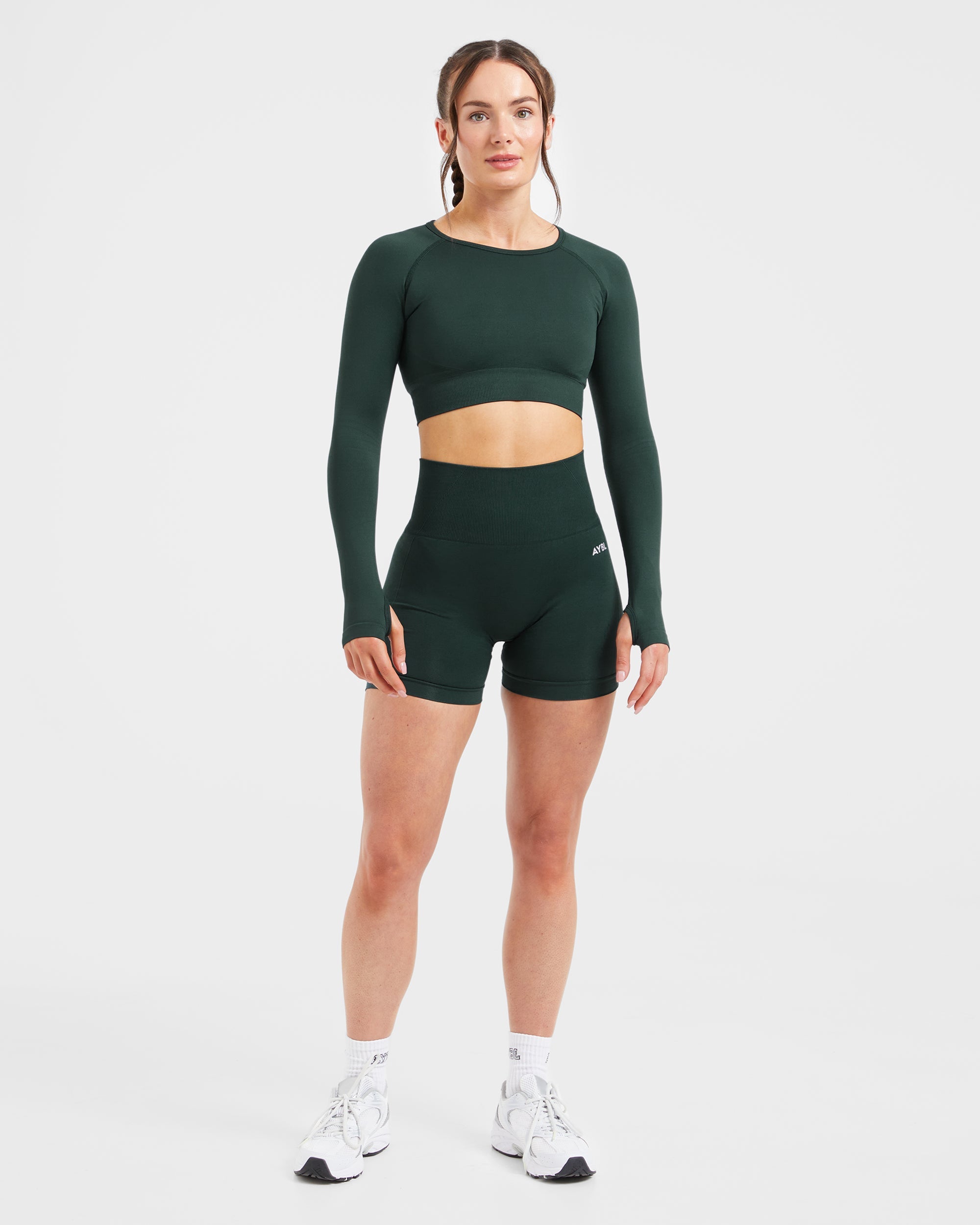 Empower Seamless Long Sleeve Crop Top - Dark Groen