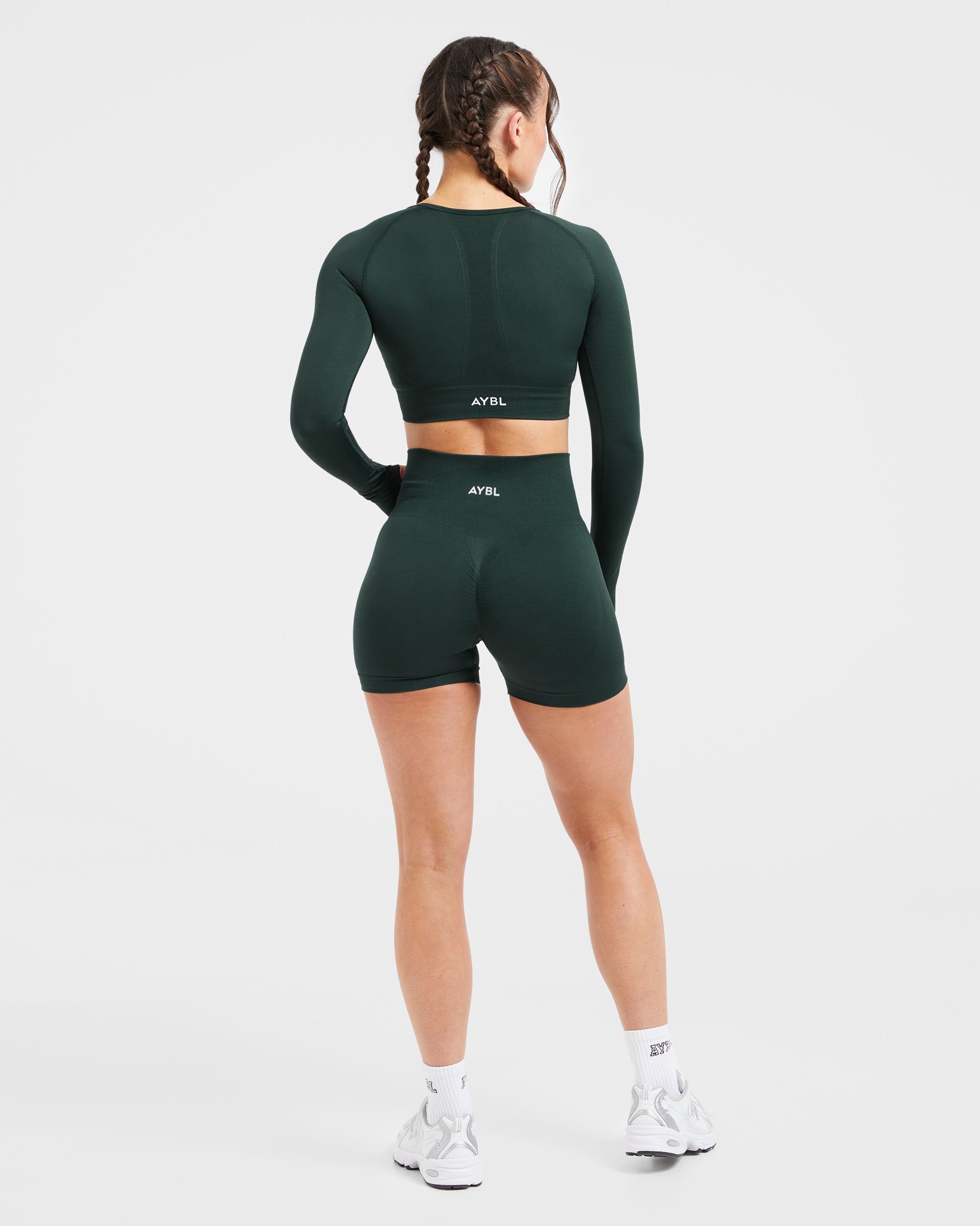 Empower Seamless Long Sleeve Crop Top - Dark Groen