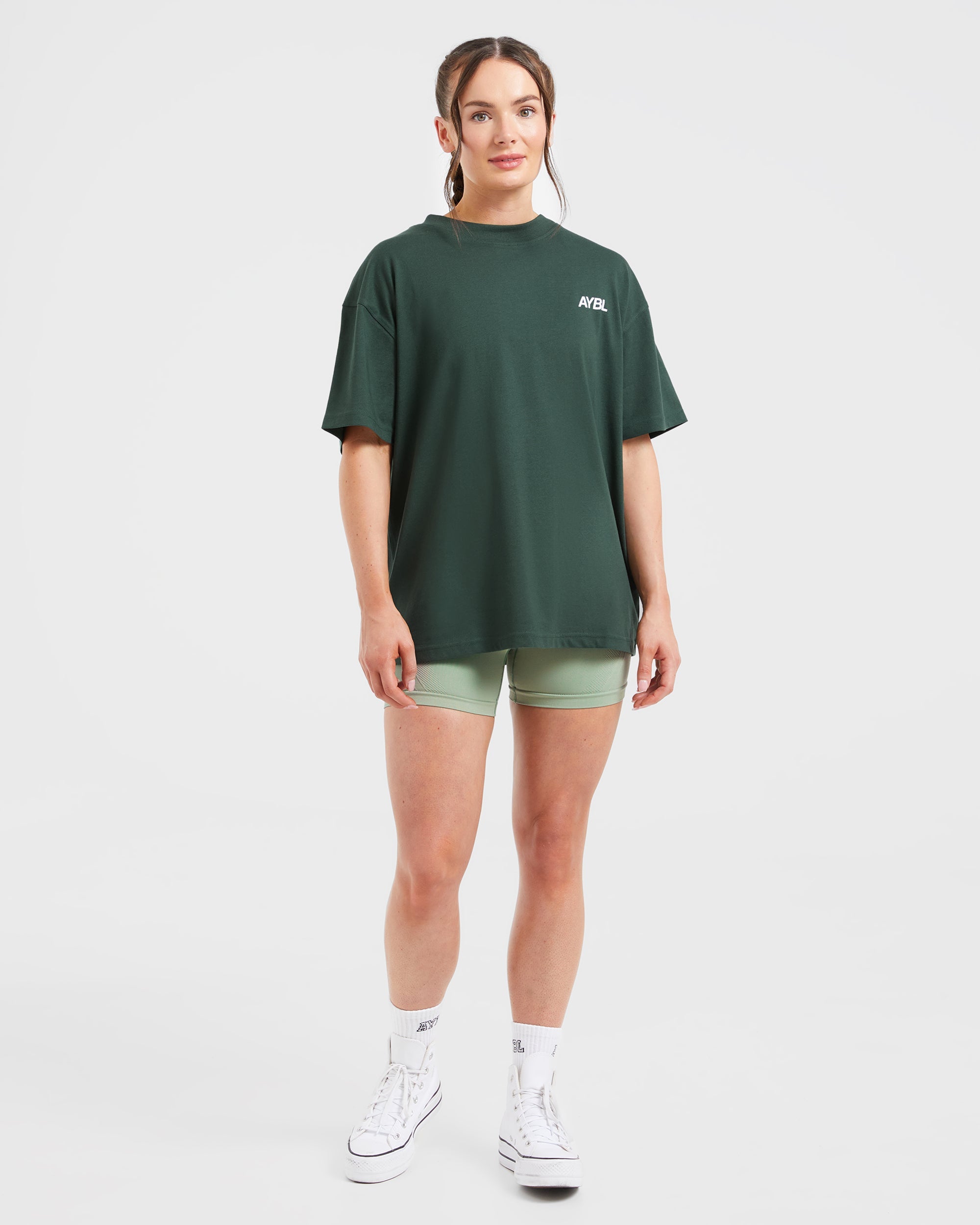 AYBL Sports Club Oversized T Shirt - Forest Groen