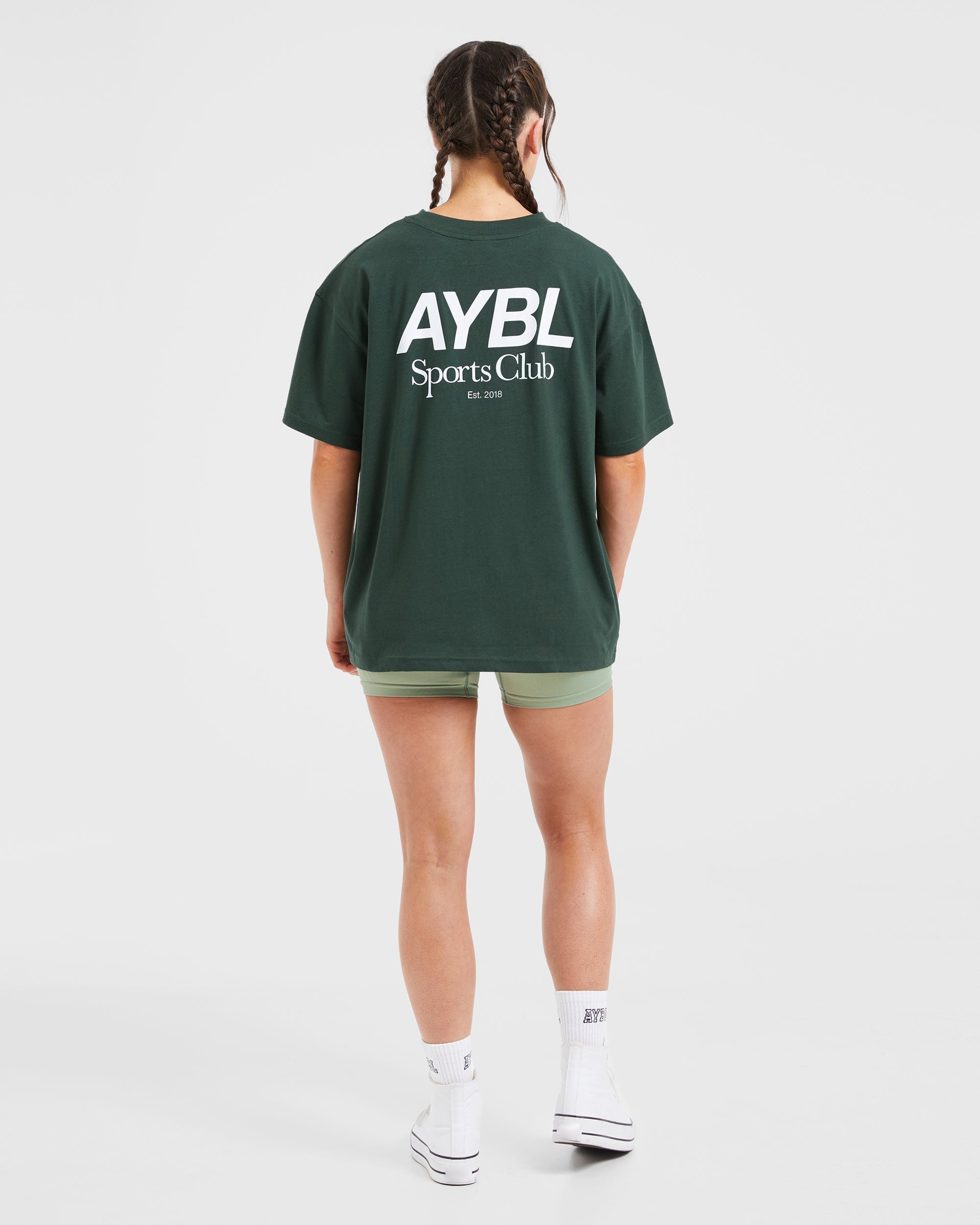 AYBL Sports Club Oversized T Shirt - Forest Groen